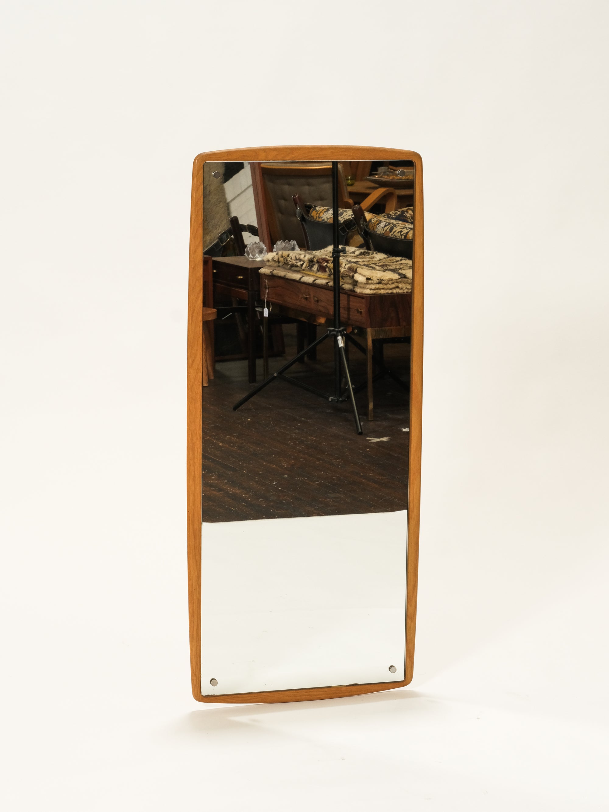Mid-Century Oak Wall Mirror