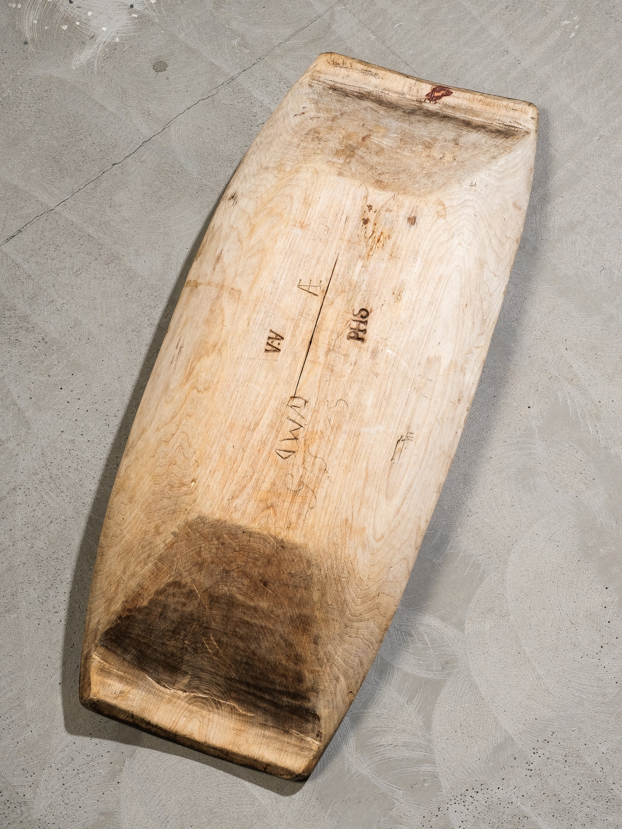 Large Antique Swedish Folk Art Trough Bowl / 19th Century Rustic Decorative Dish