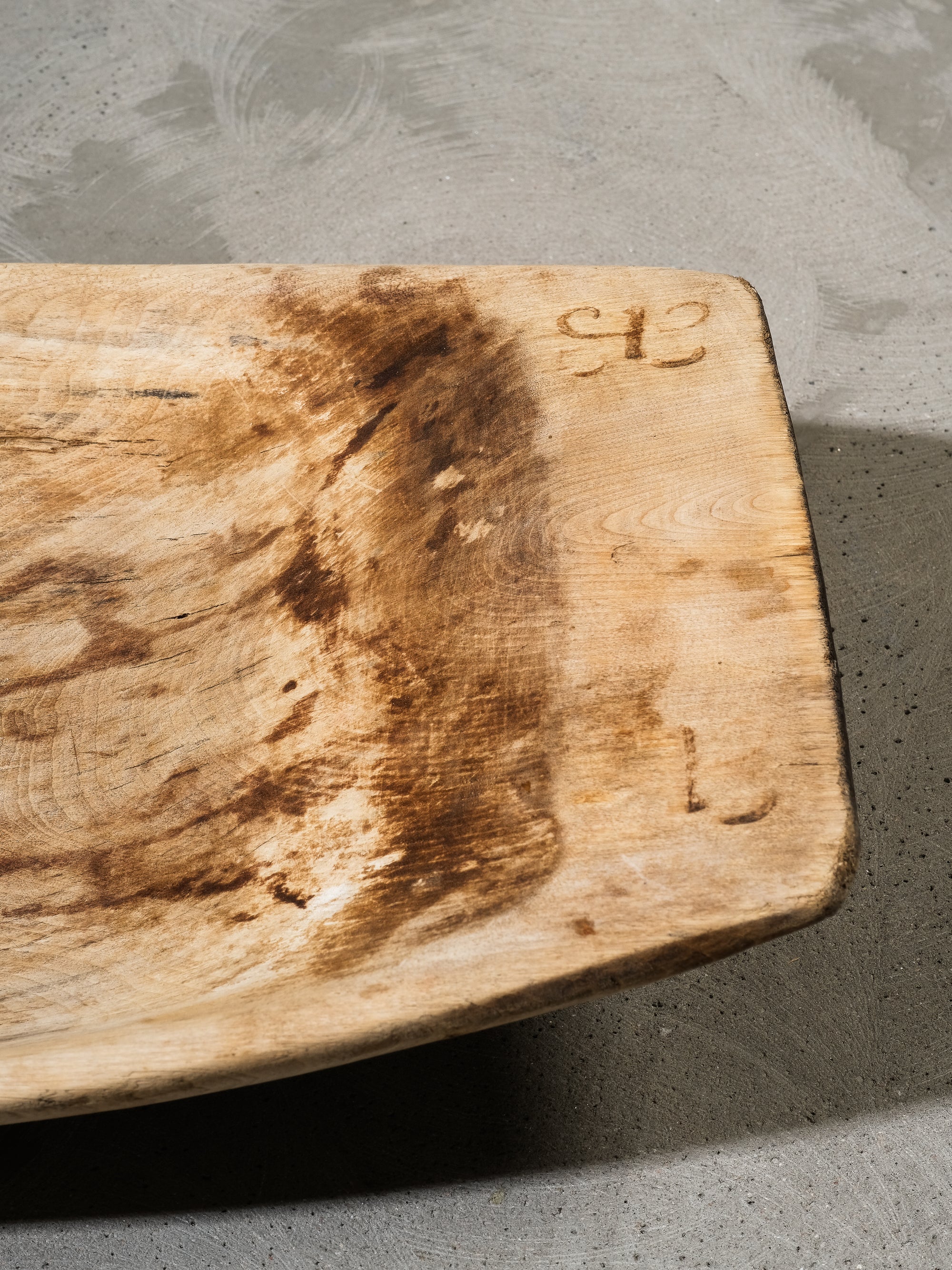 Large Antique Swedish Folk Art Trough Bowl / 19th Century Rustic Decorative Dish