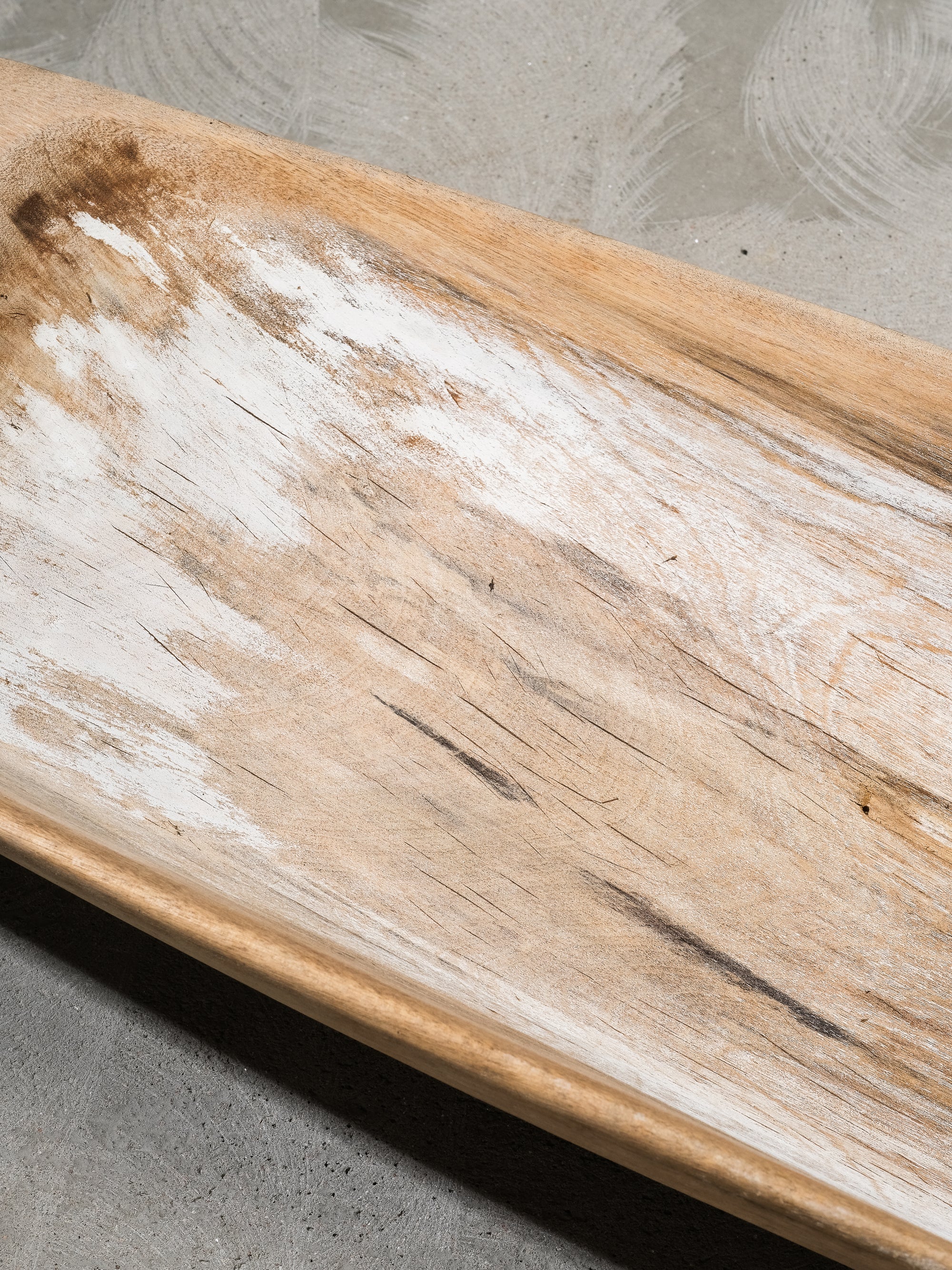 Large Antique Swedish Folk Art Trough Bowl / 19th Century Rustic Decorative Dish