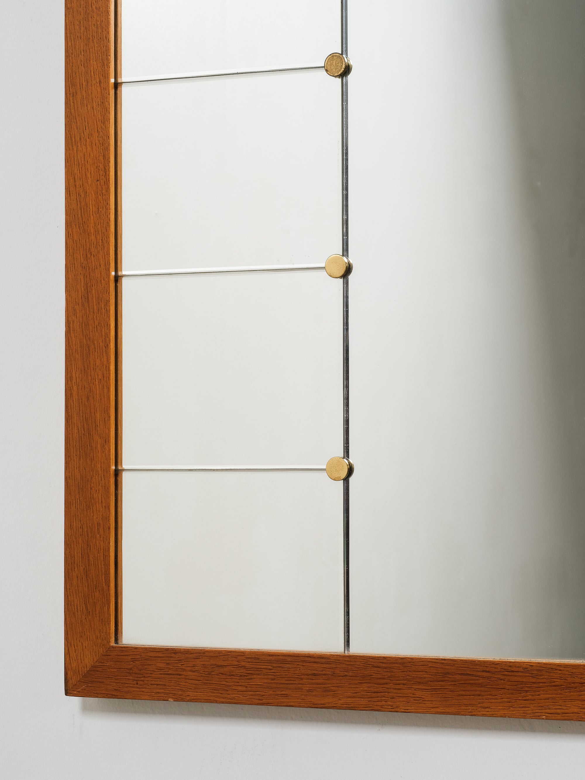 Large Swedish Mid-Century Wall Mirror, Glas &amp; Trä Hovmantorp, Sweden