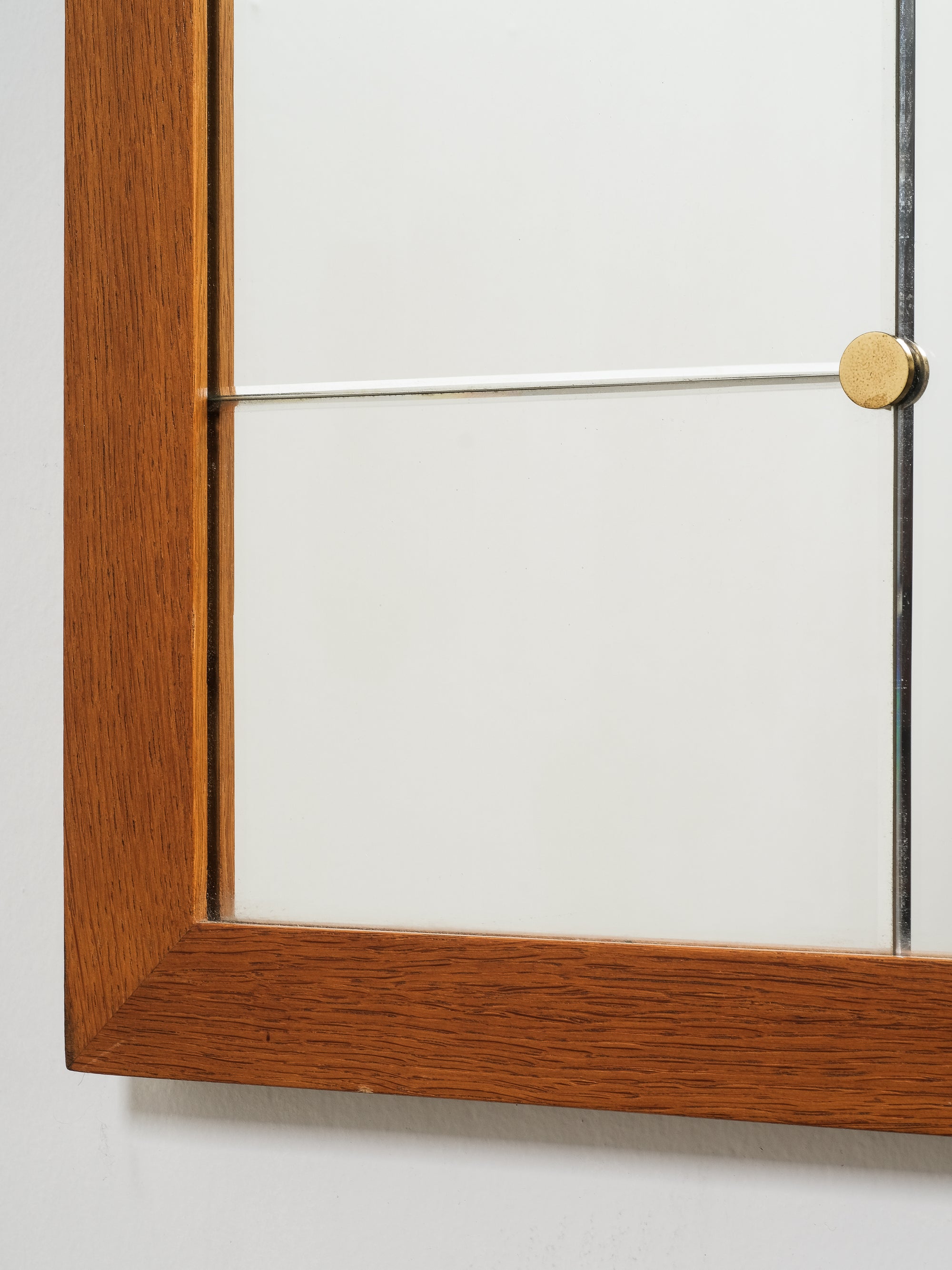 Large Swedish Mid-Century Wall Mirror, Glas &amp; Trä Hovmantorp, Sweden