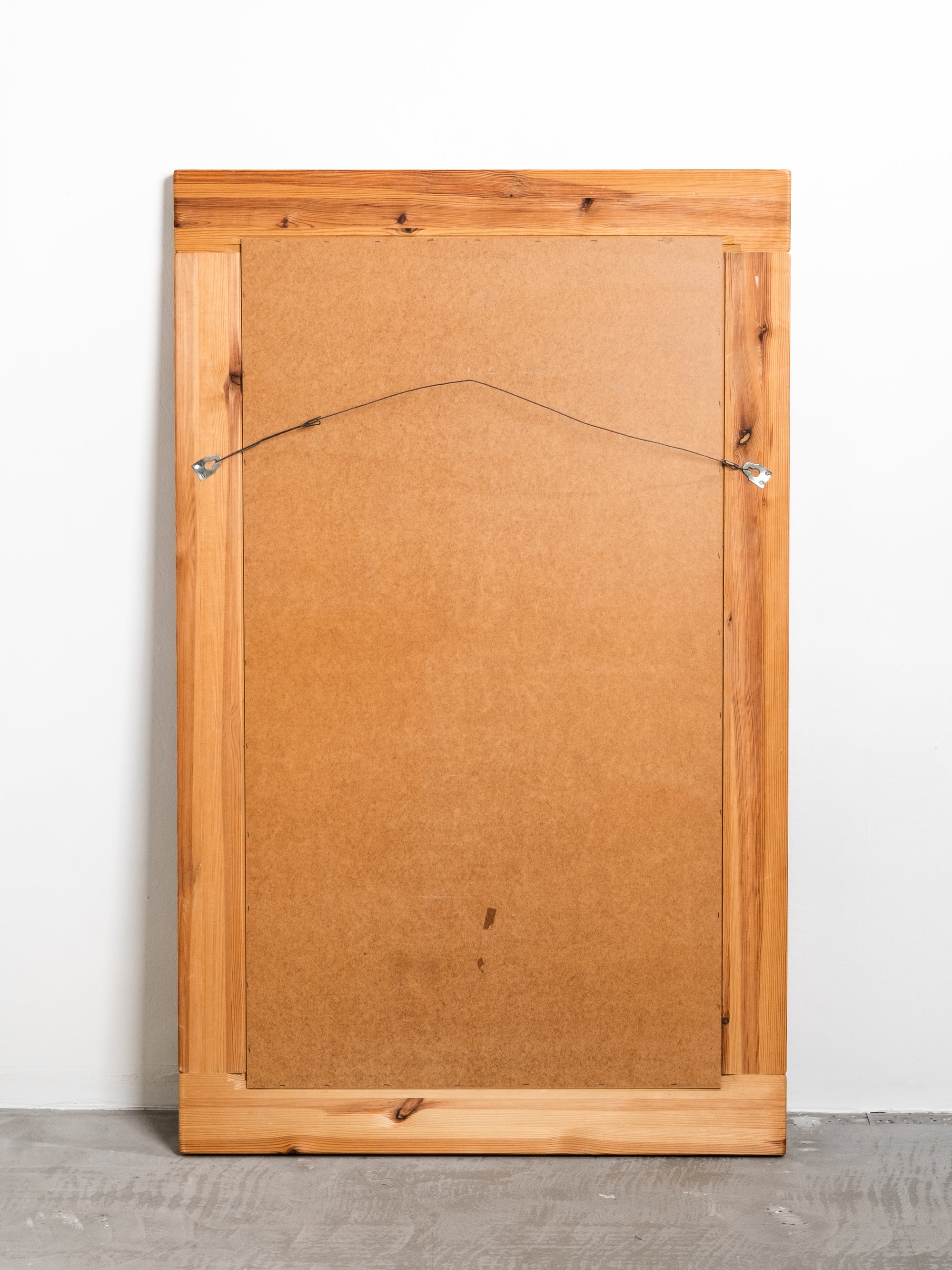 Large Mid-Century Pine Wall Mirror, Sweden, 1970s