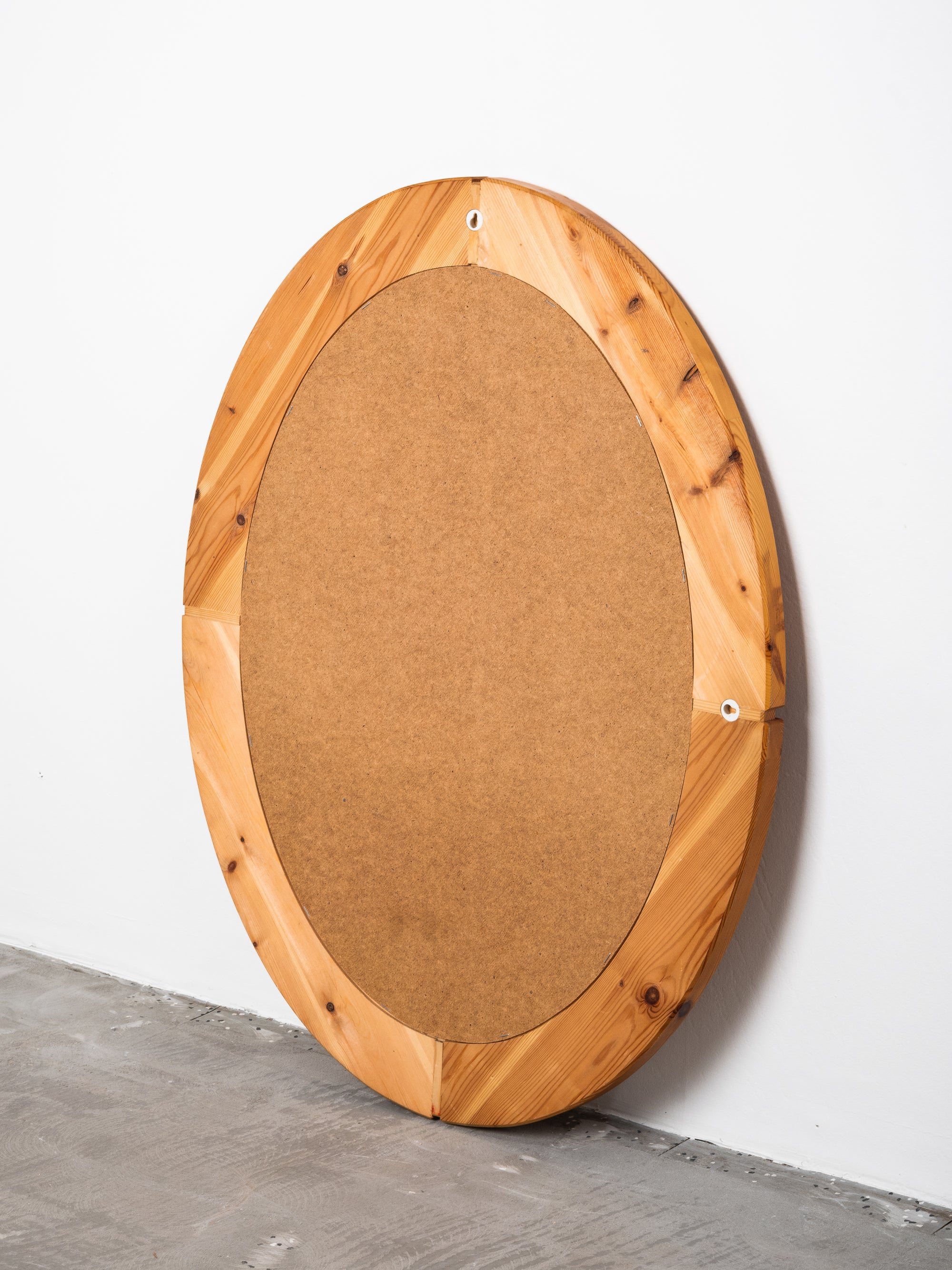 Oval Solid Pine Wall Mirror, 1970s