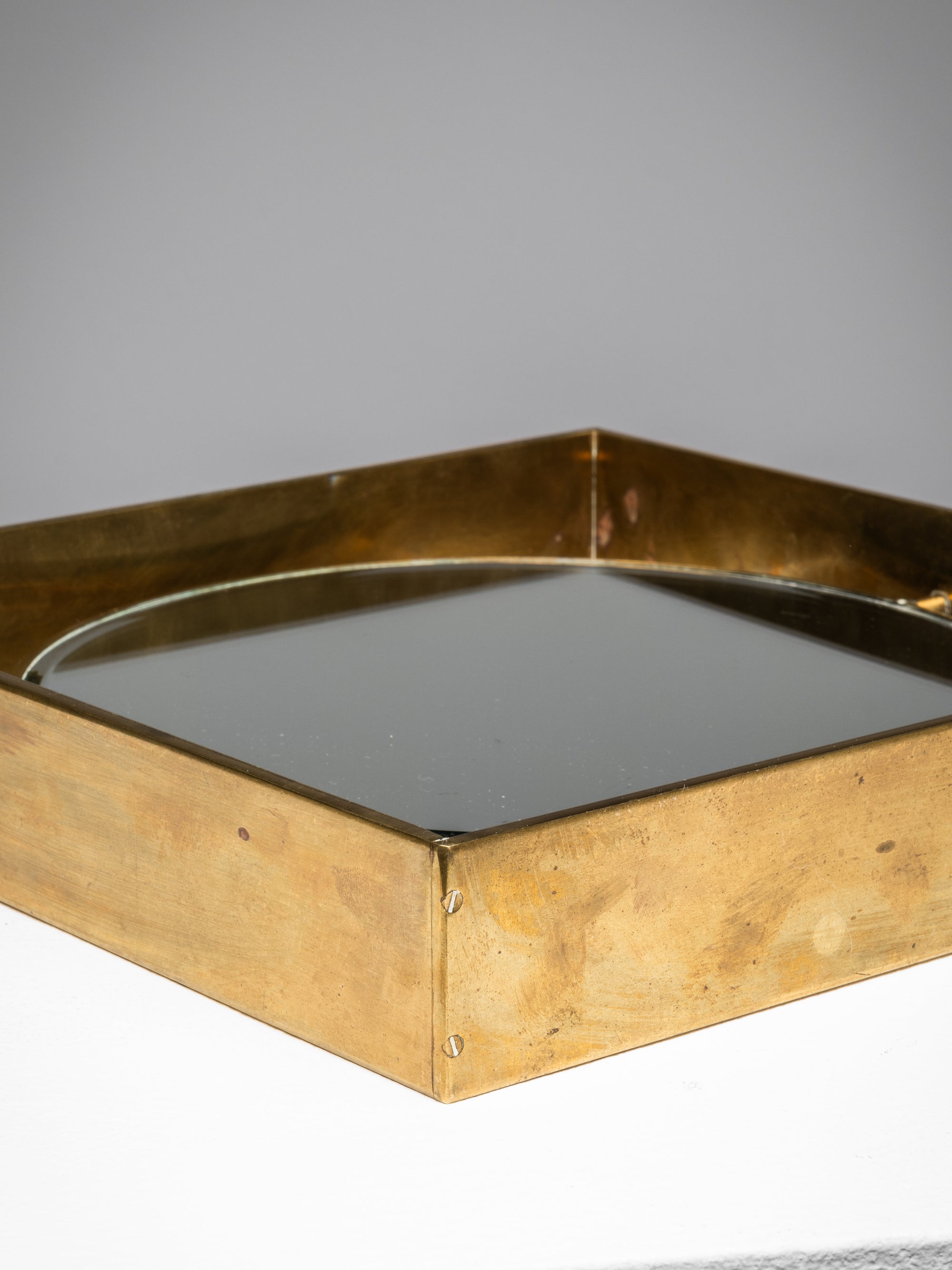 Mid-Century Modern Brass Framed Table Mirror, Finland, 1950s