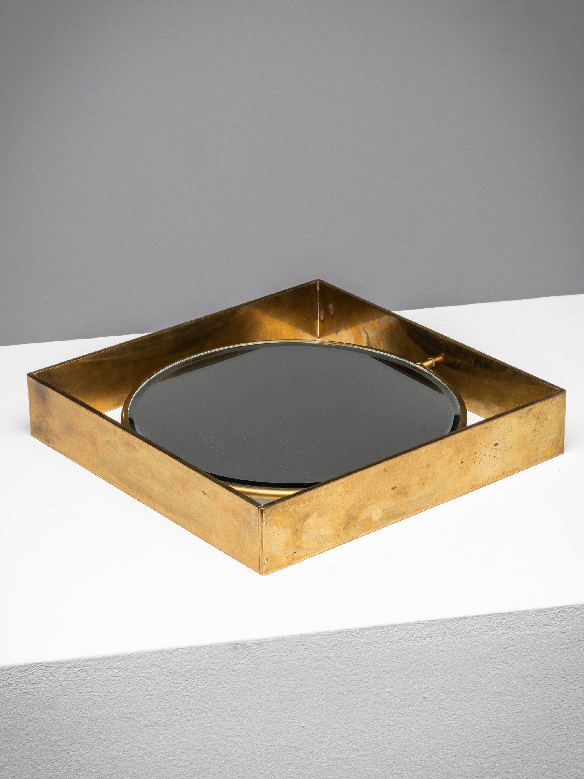 Mid-Century Modern Brass Framed Table Mirror, Finland, 1950s