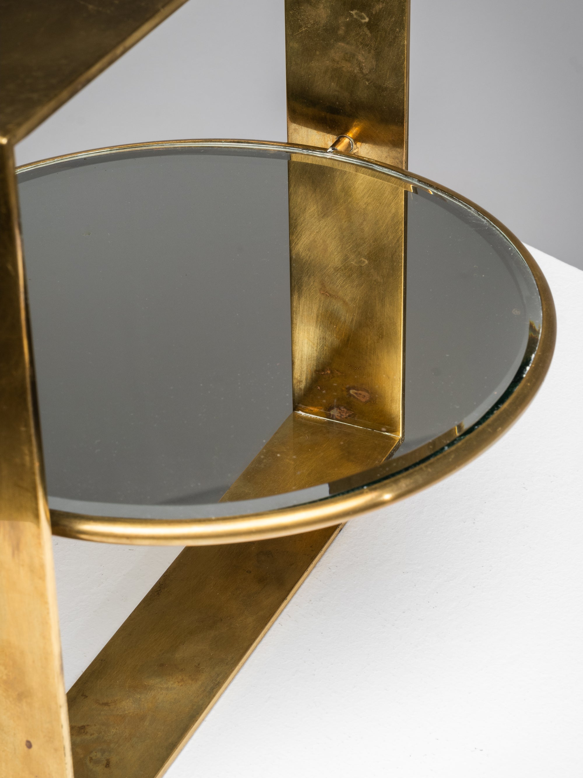 Mid-Century Modern Brass Framed Table Mirror, Finland, 1950s