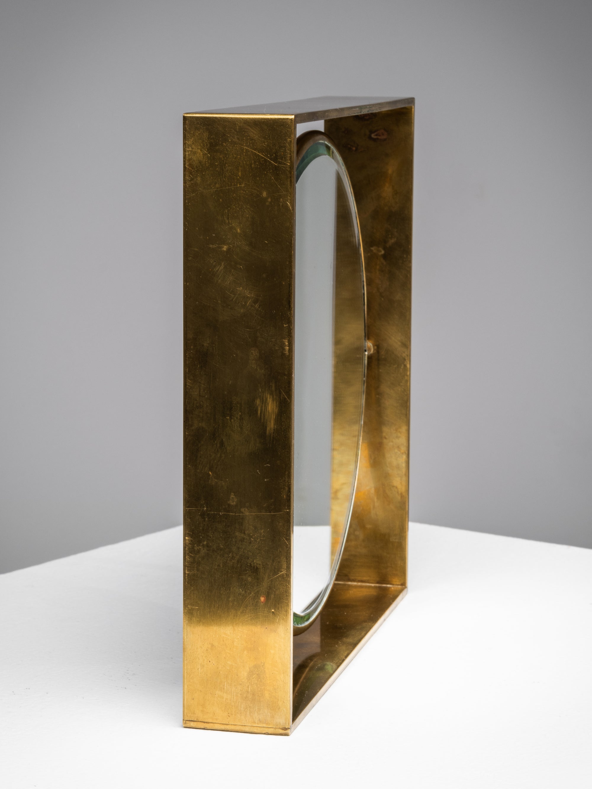 Mid-Century Modern Brass Framed Table Mirror, Finland, 1950s
