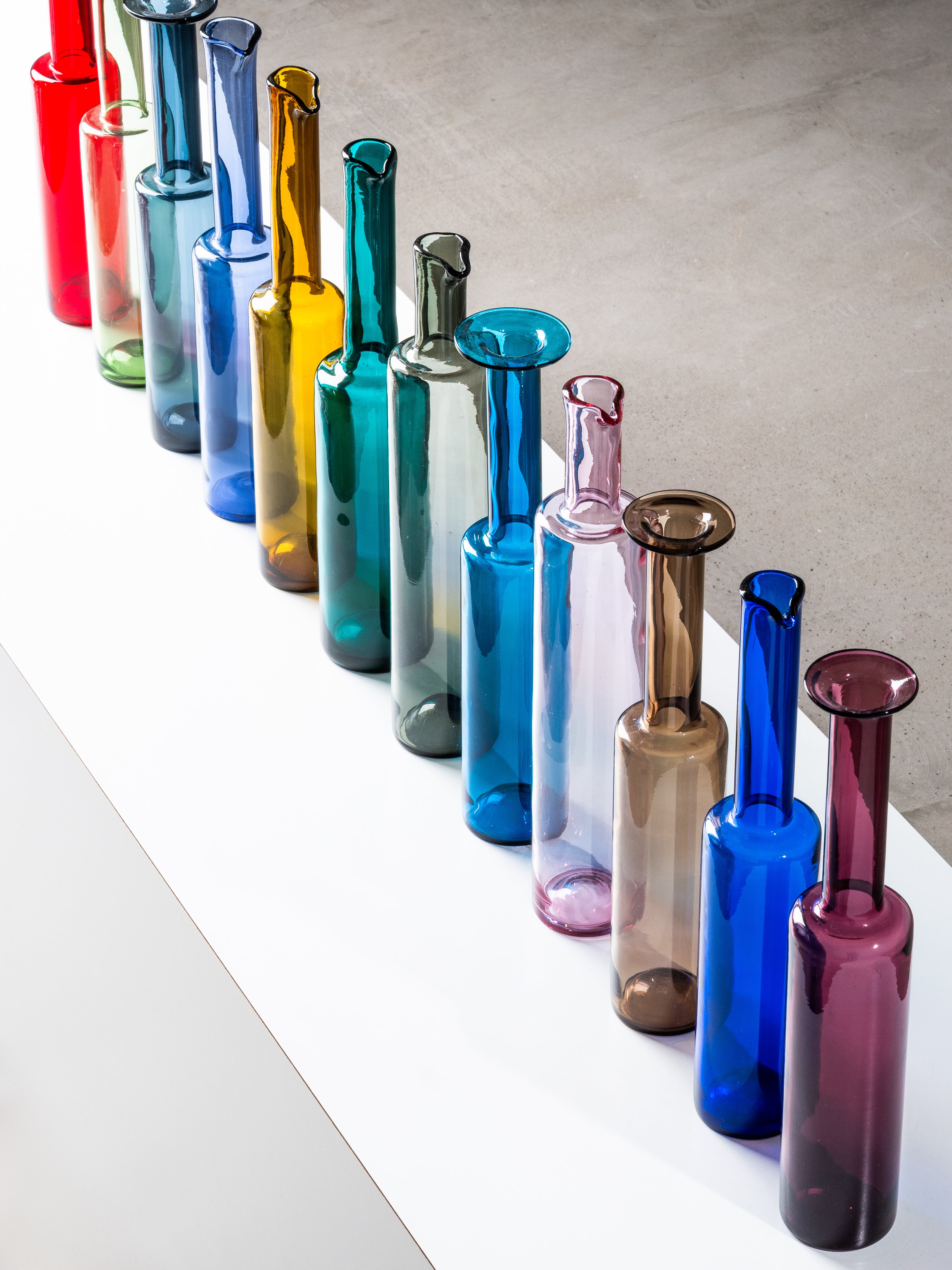 Set of 12 Glass Bottles by Nanny Still, Riihimäen Lasi, Finland