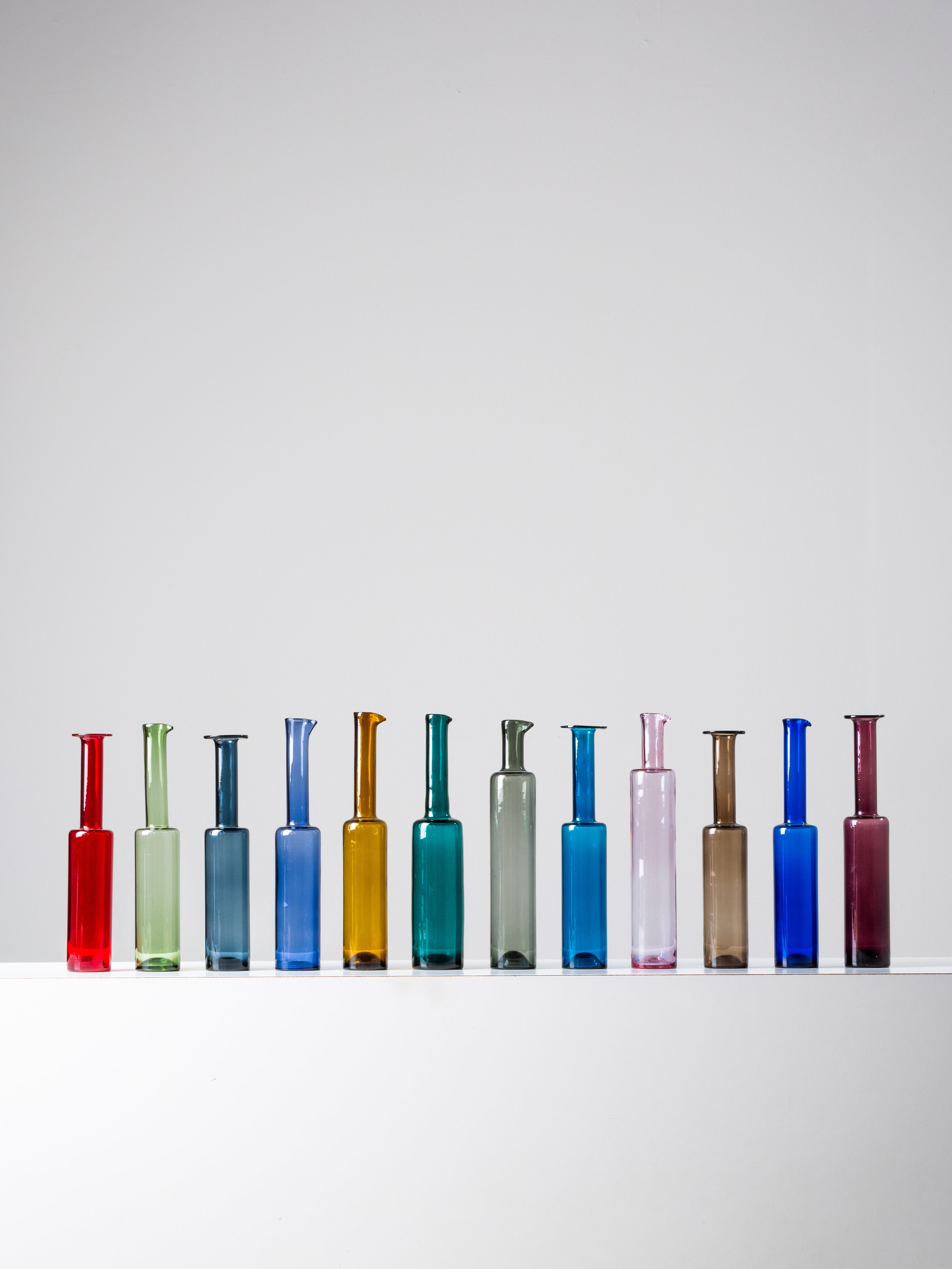 Set of 12 Glass Bottles by Nanny Still, Riihimäen Lasi, Finland