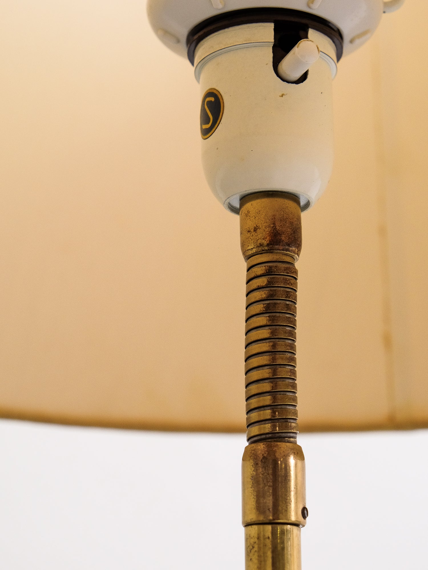 Swedish Midcentury Brass &amp; Teak Floor Lamp