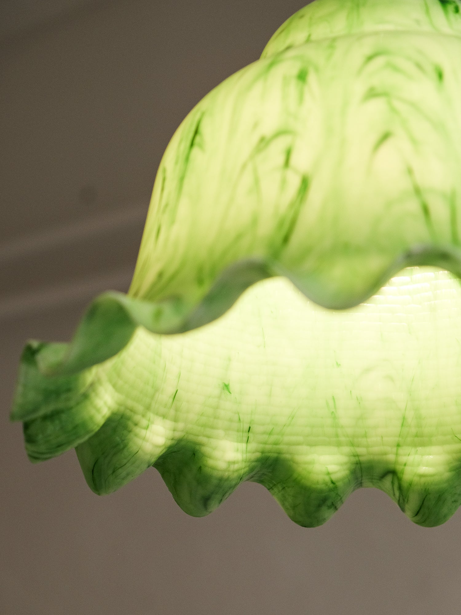 Green Plastic Pendant Lamp, 1970s