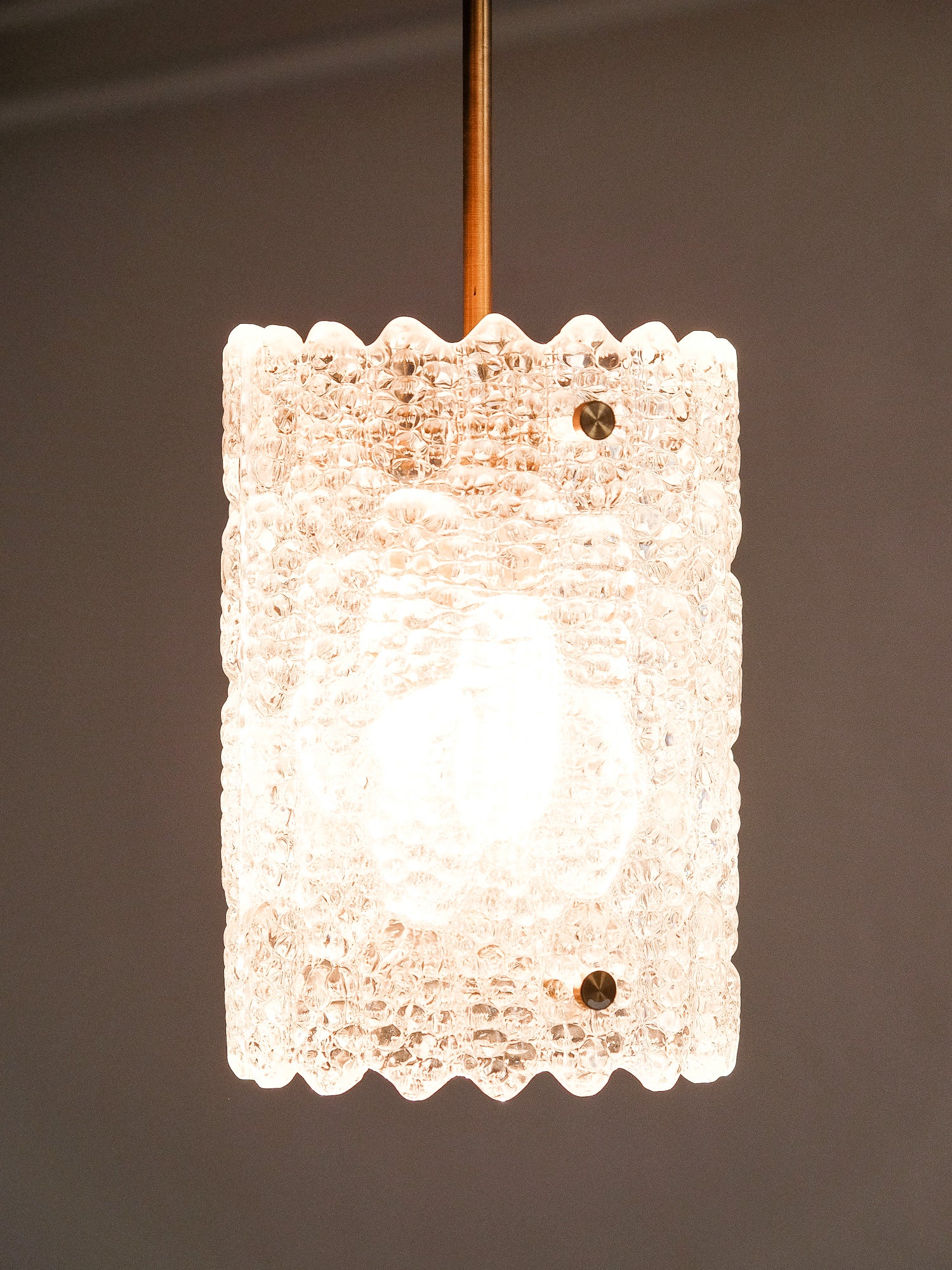 Brass and Glass Pendant Lamp by Carl Fagerlund for Orrefors, Sweden