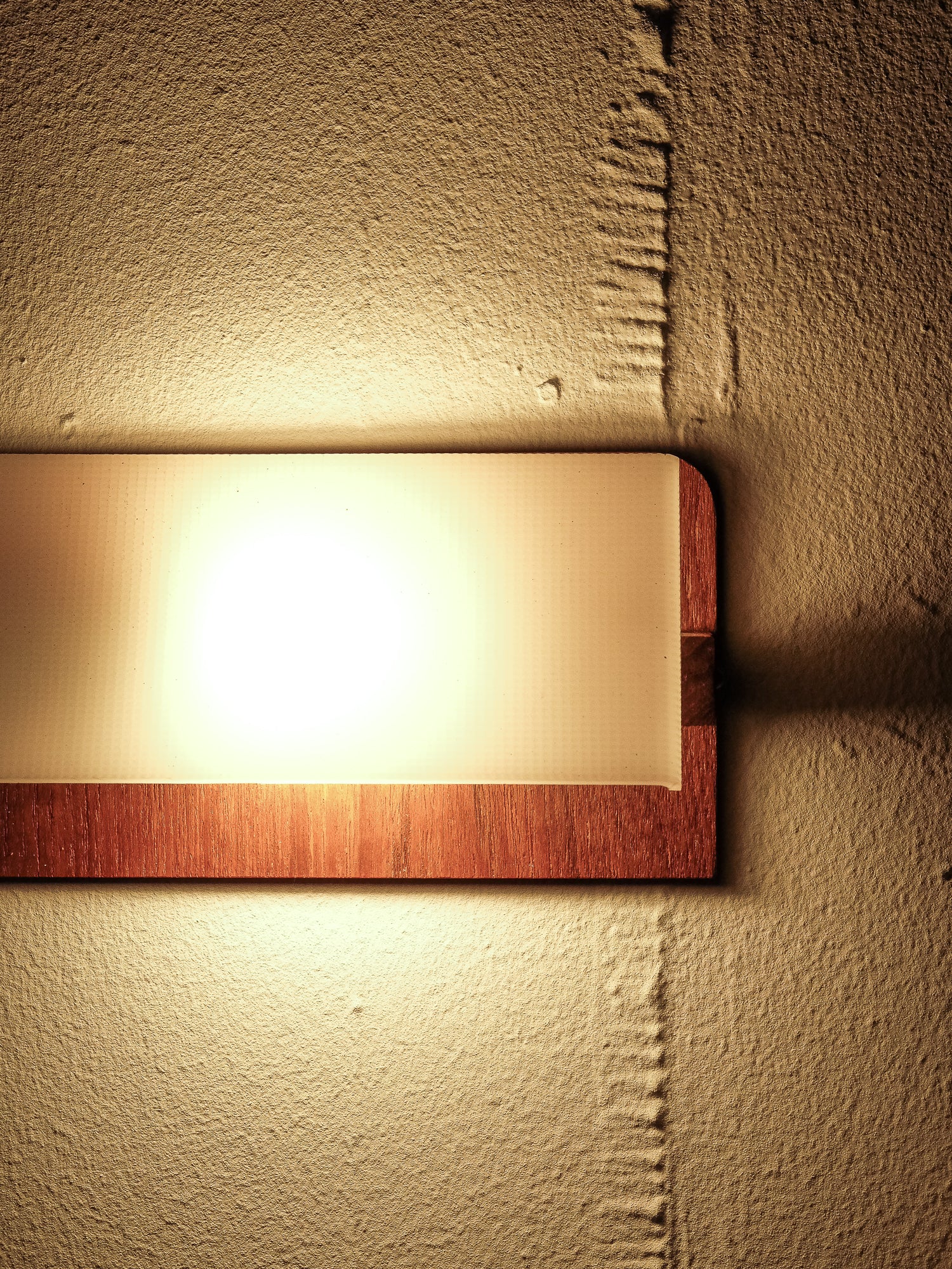 Pair of Vintage Teak and Acrylic Wall Lamps