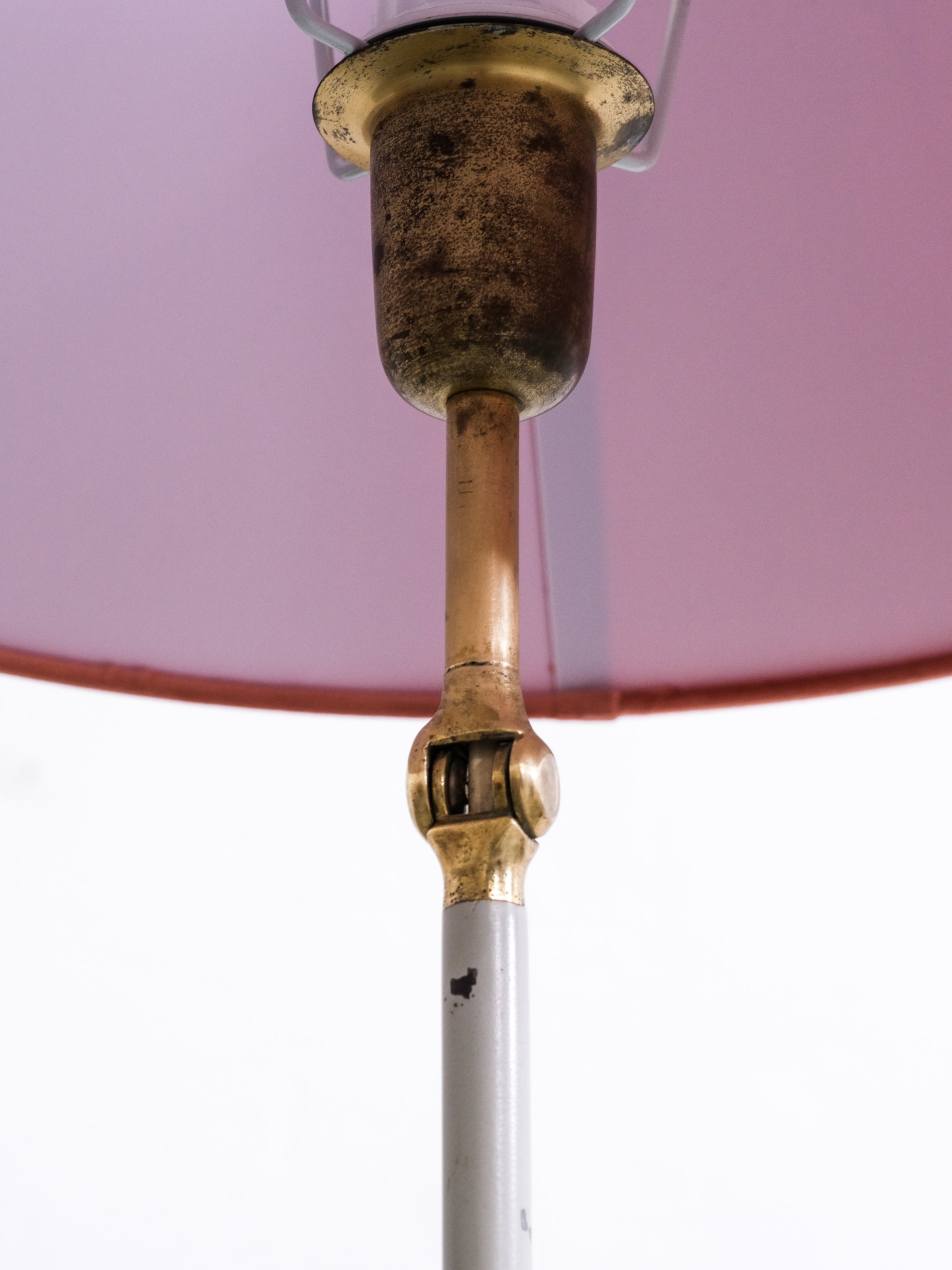 Mid-Century Floor Lamp with Velvet Shade, 1960s
