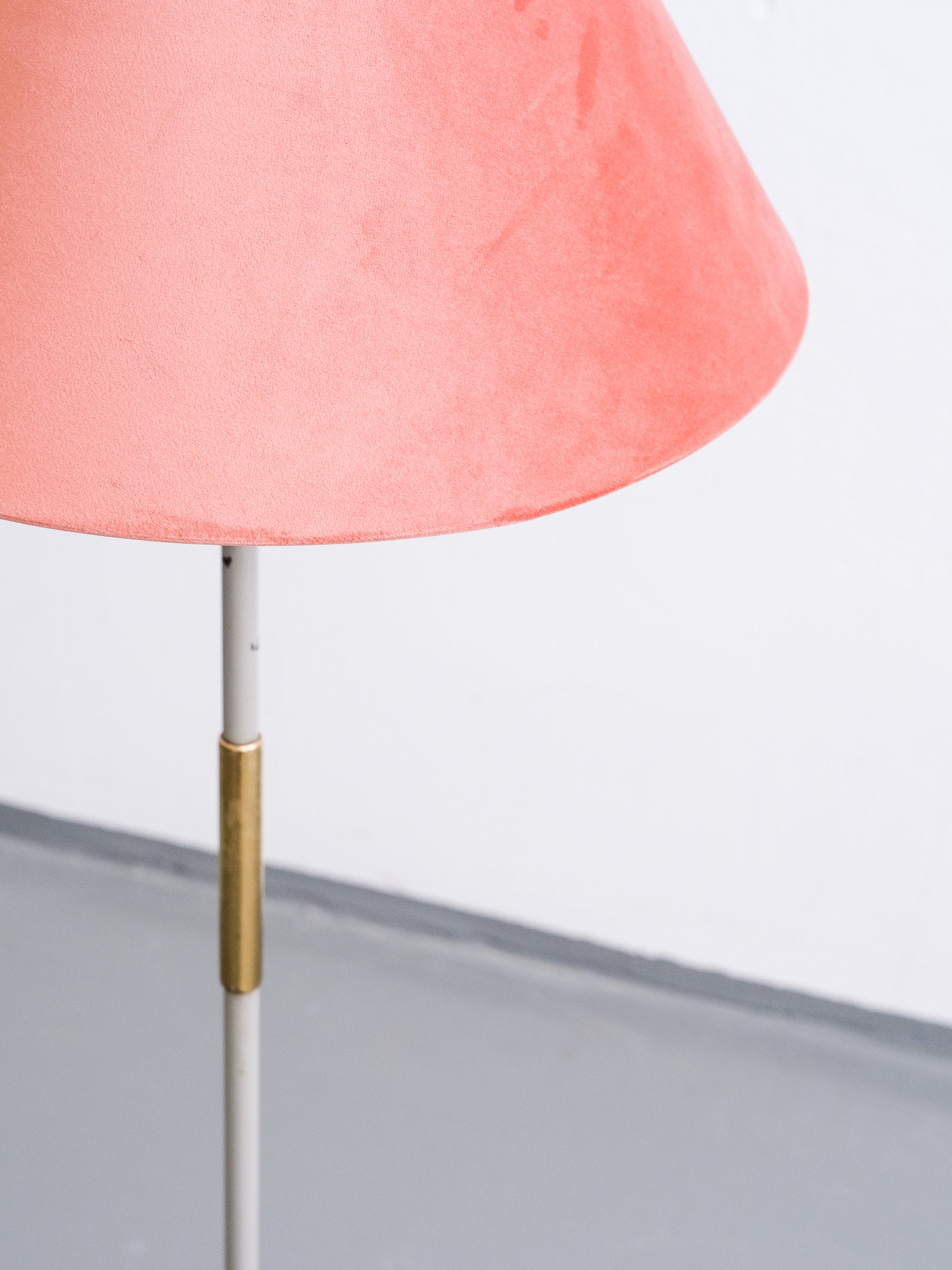 Mid-Century Floor Lamp with Velvet Shade, 1960s