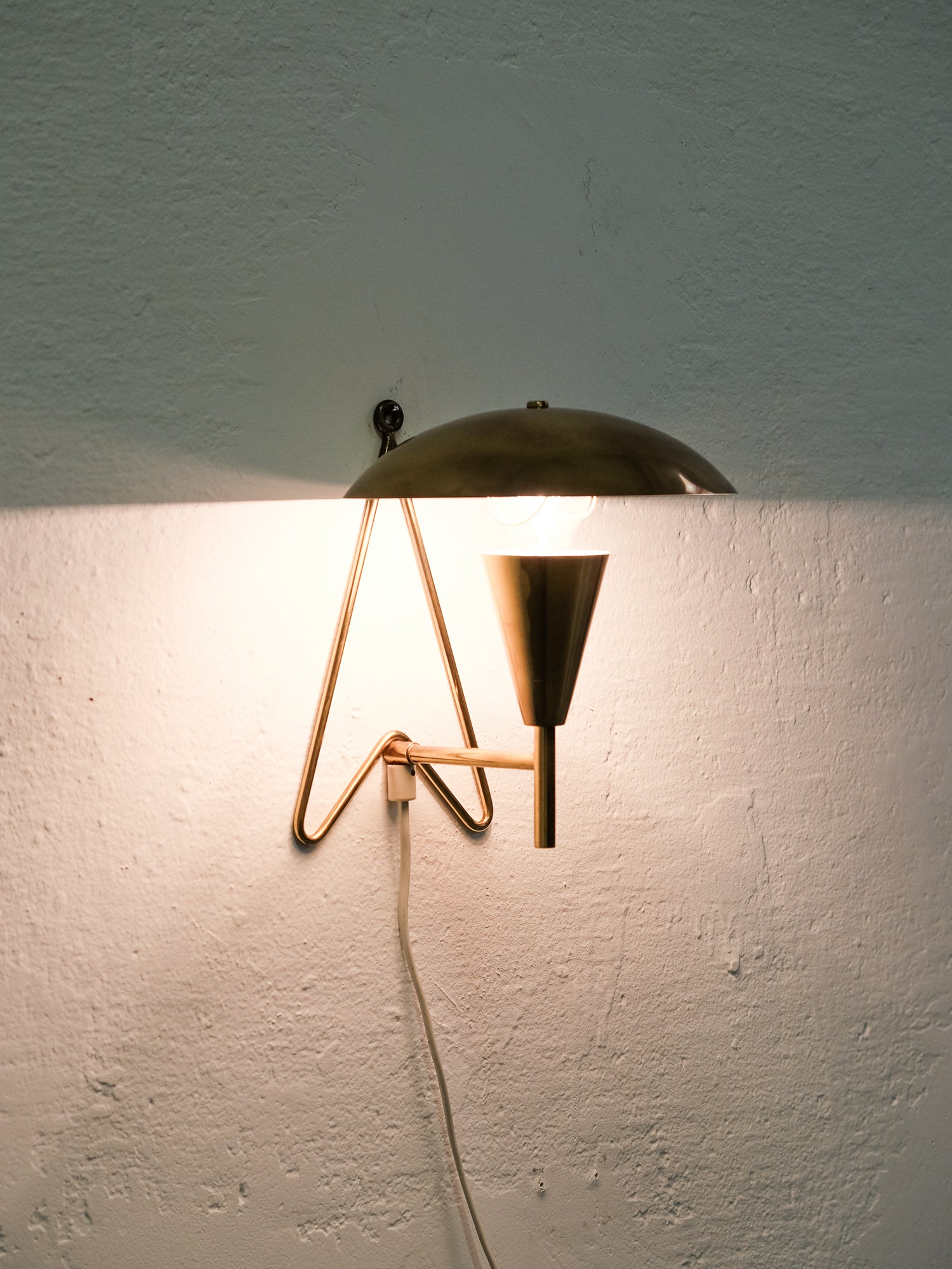 Brass Wall Lamp Model EV57 by Itsu, 1950s