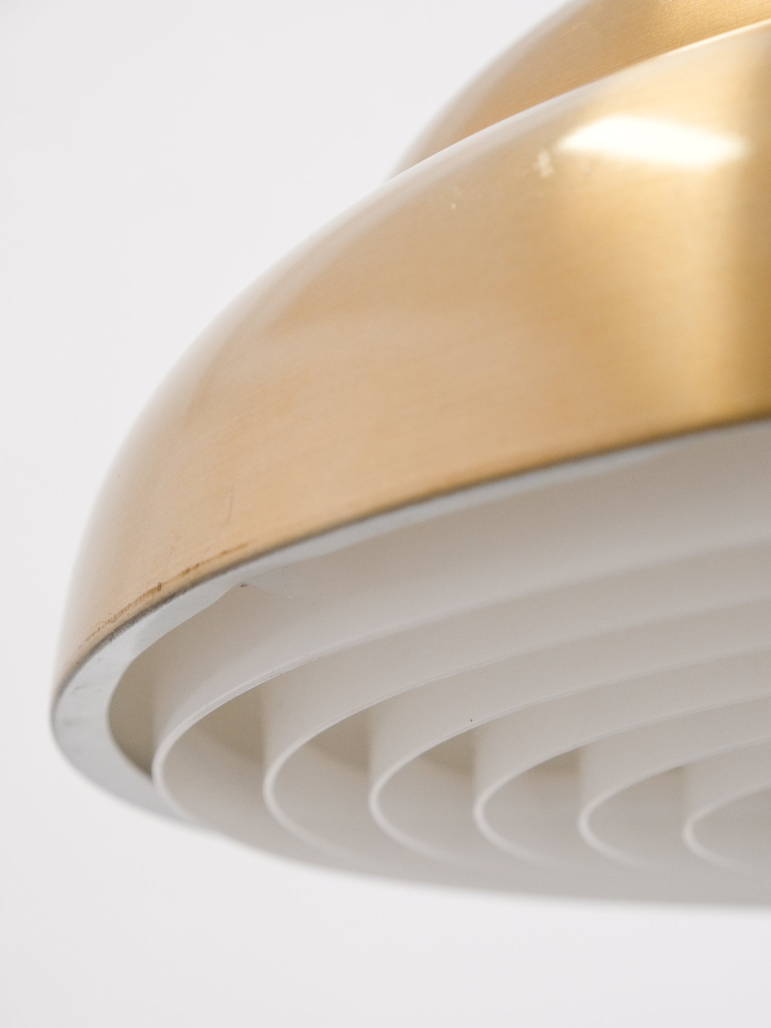 Mid-Century Brass Coloured Pendant Lamp
