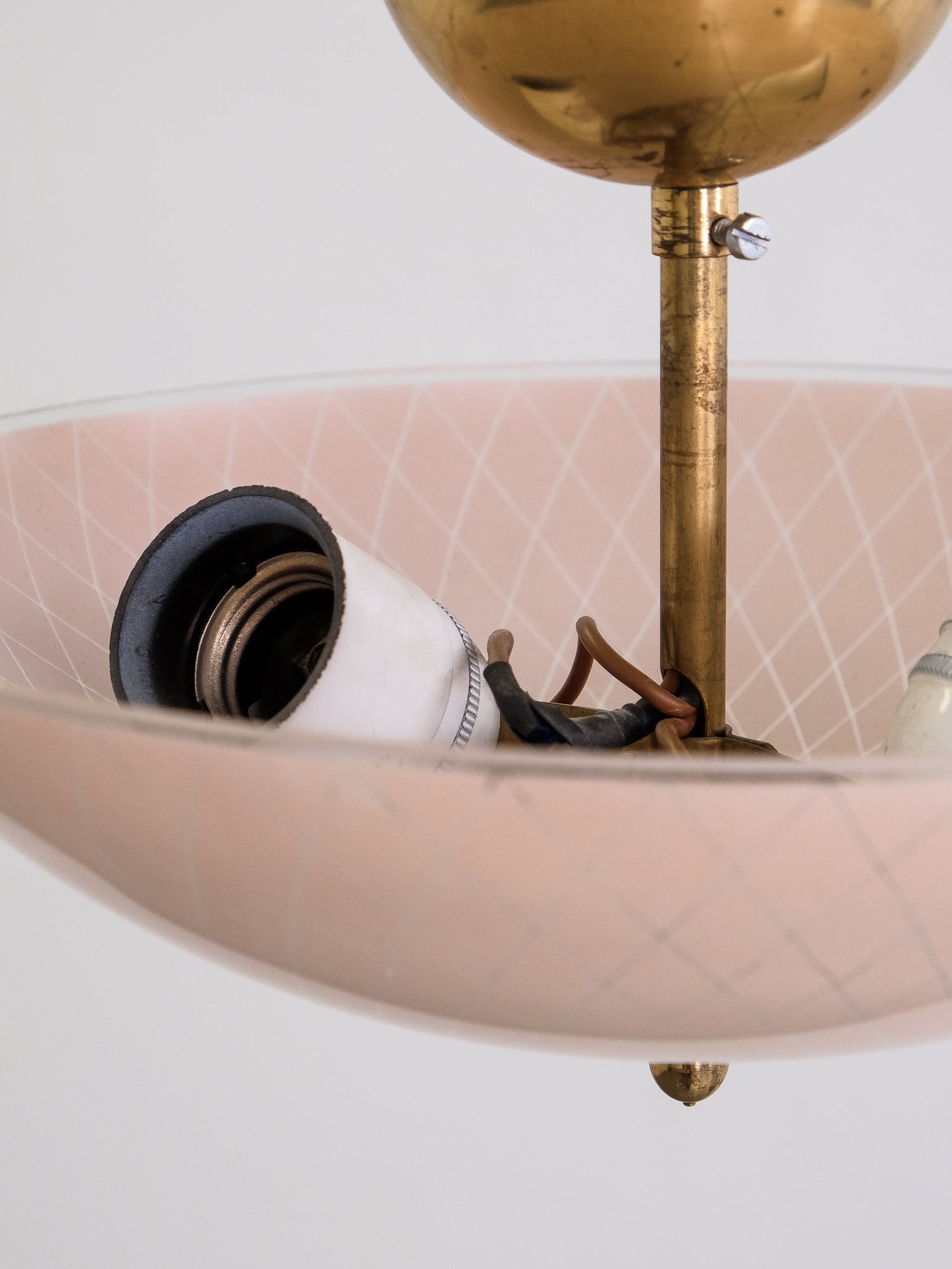 Glass &amp; Brass Ceiling Light