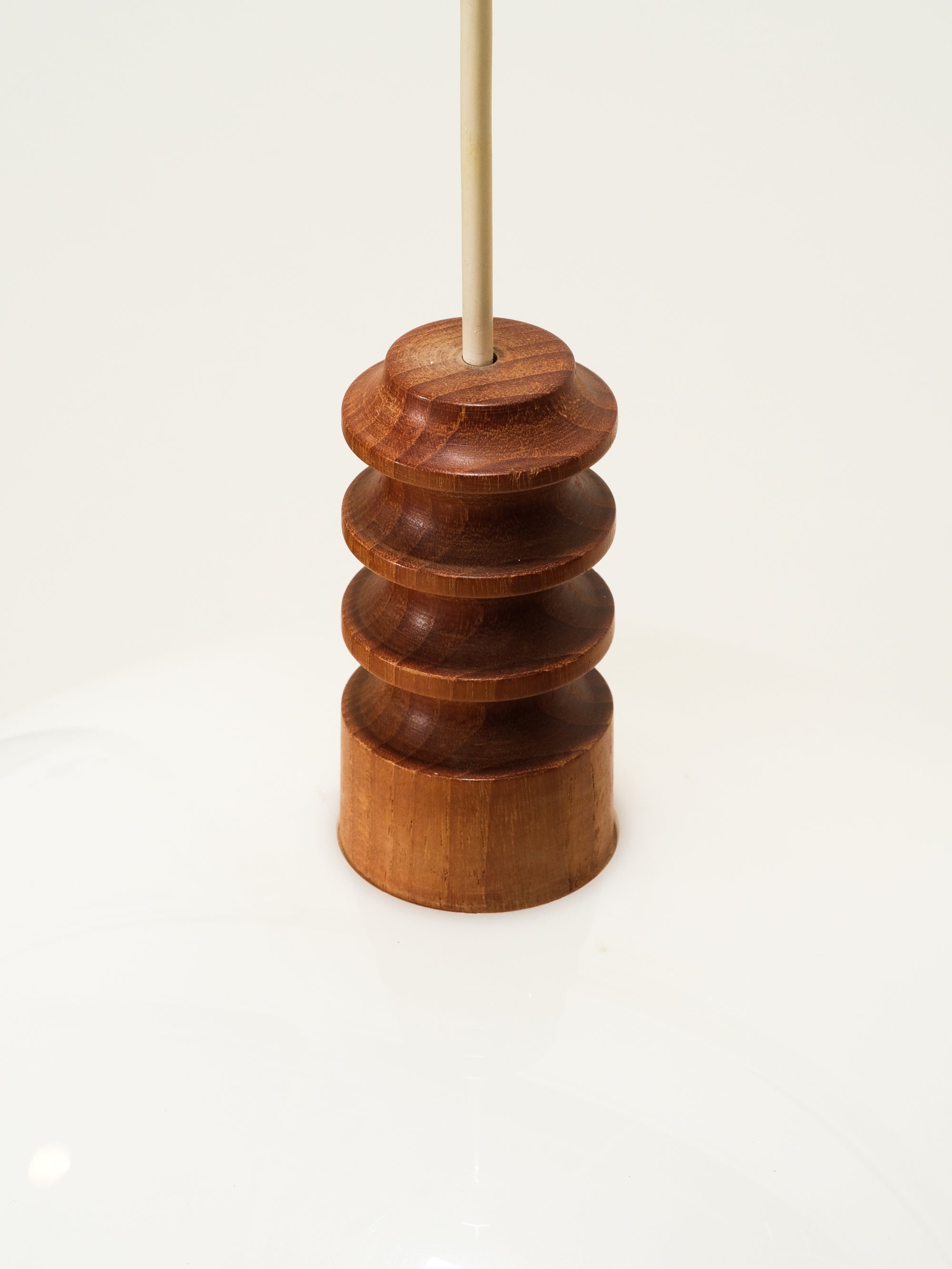 Mid-Century Teak &amp; Acrylic Pendant Lamp