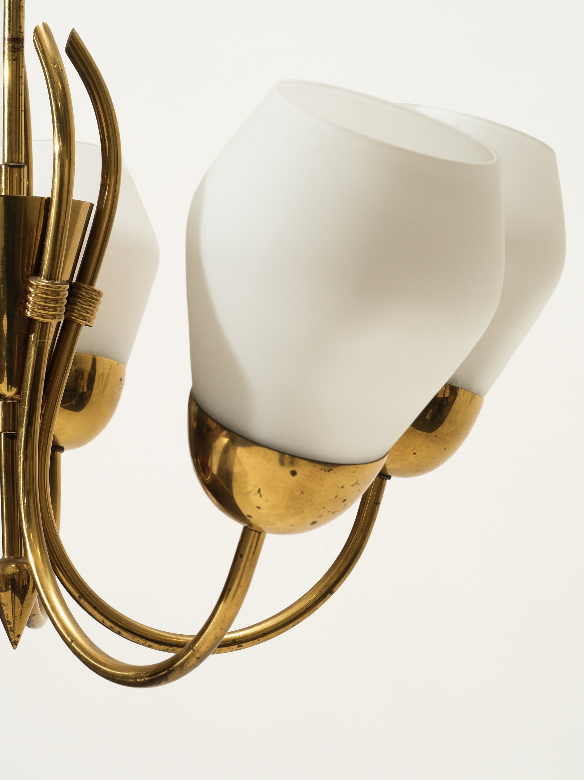 Brass Ceiling Lamp Model ER 92/5 by Itsu, 1950s