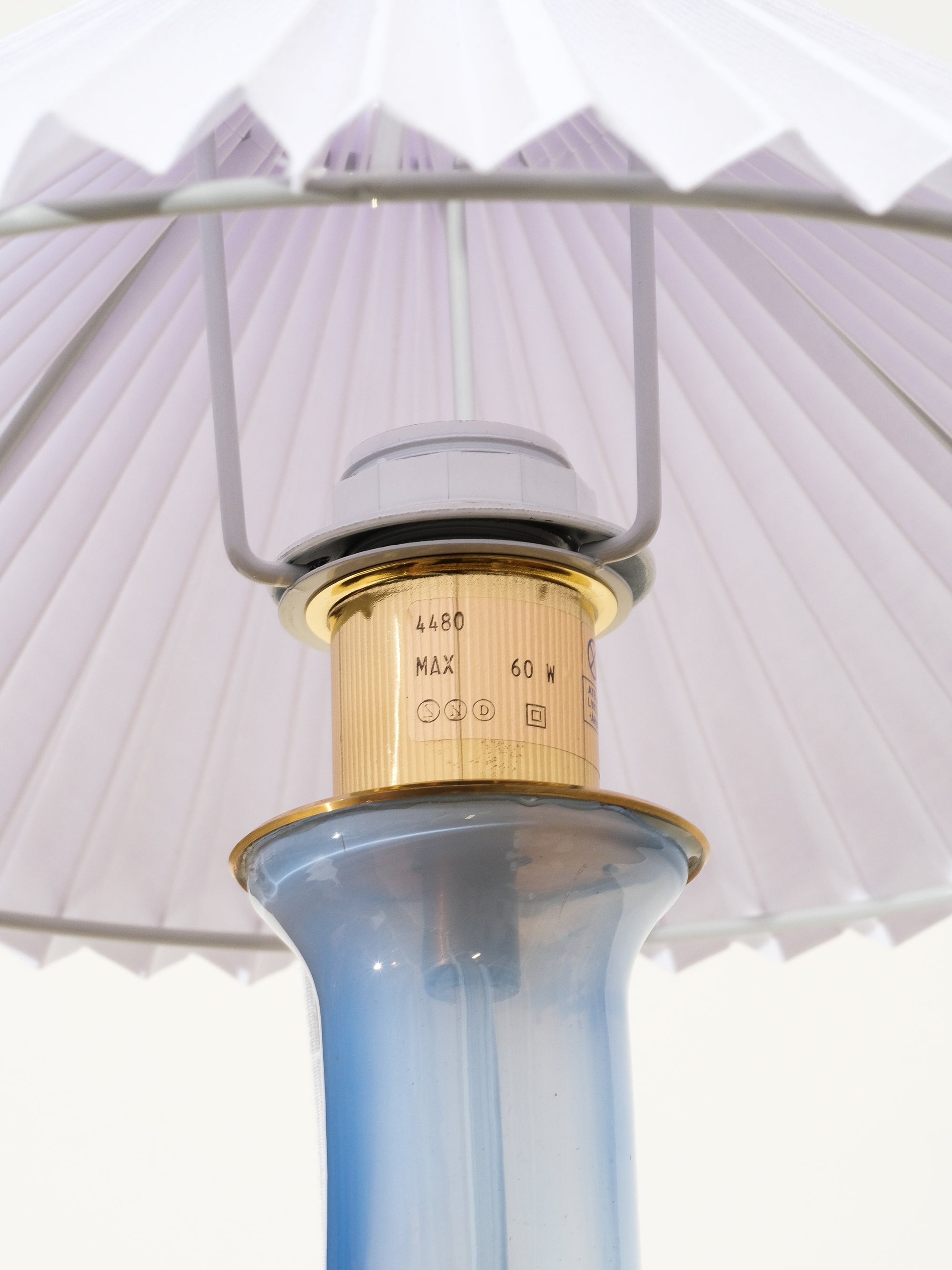 Pale Blue Glass Table Lamp by Hannelore Dreutler for Ateljé Lyktan, 1980s