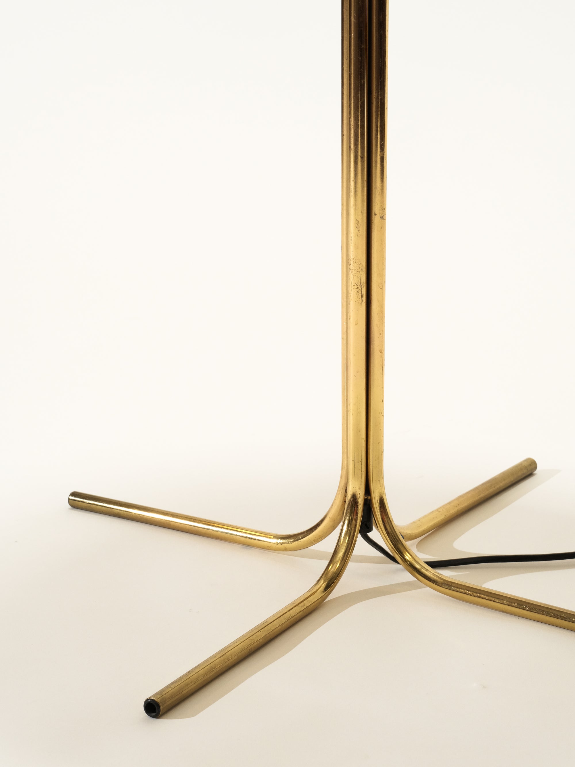 Brass Floor Lamp with Pleated Shade