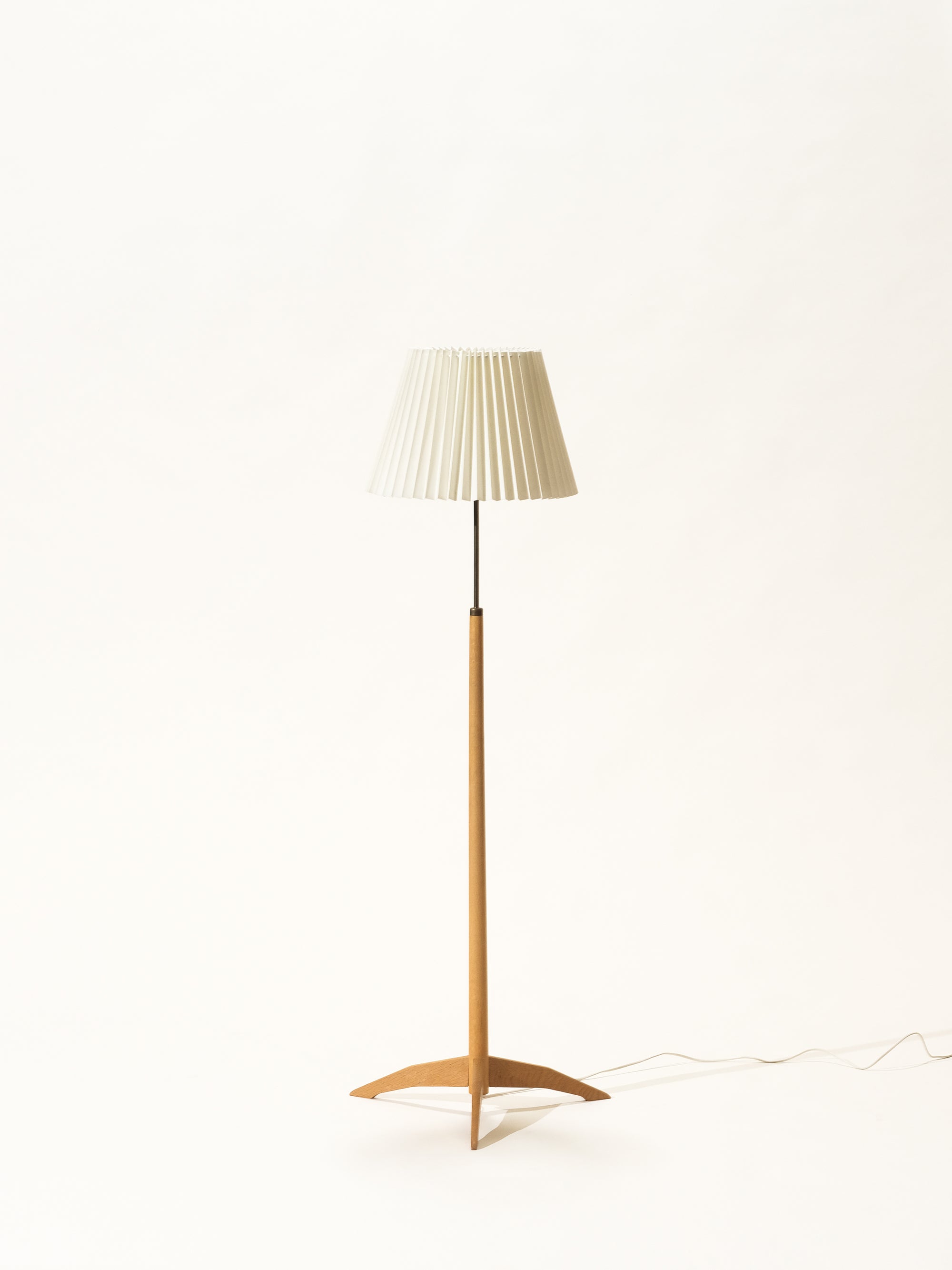 Oak &amp; Brass Rocket Floor Lamp, 1950s