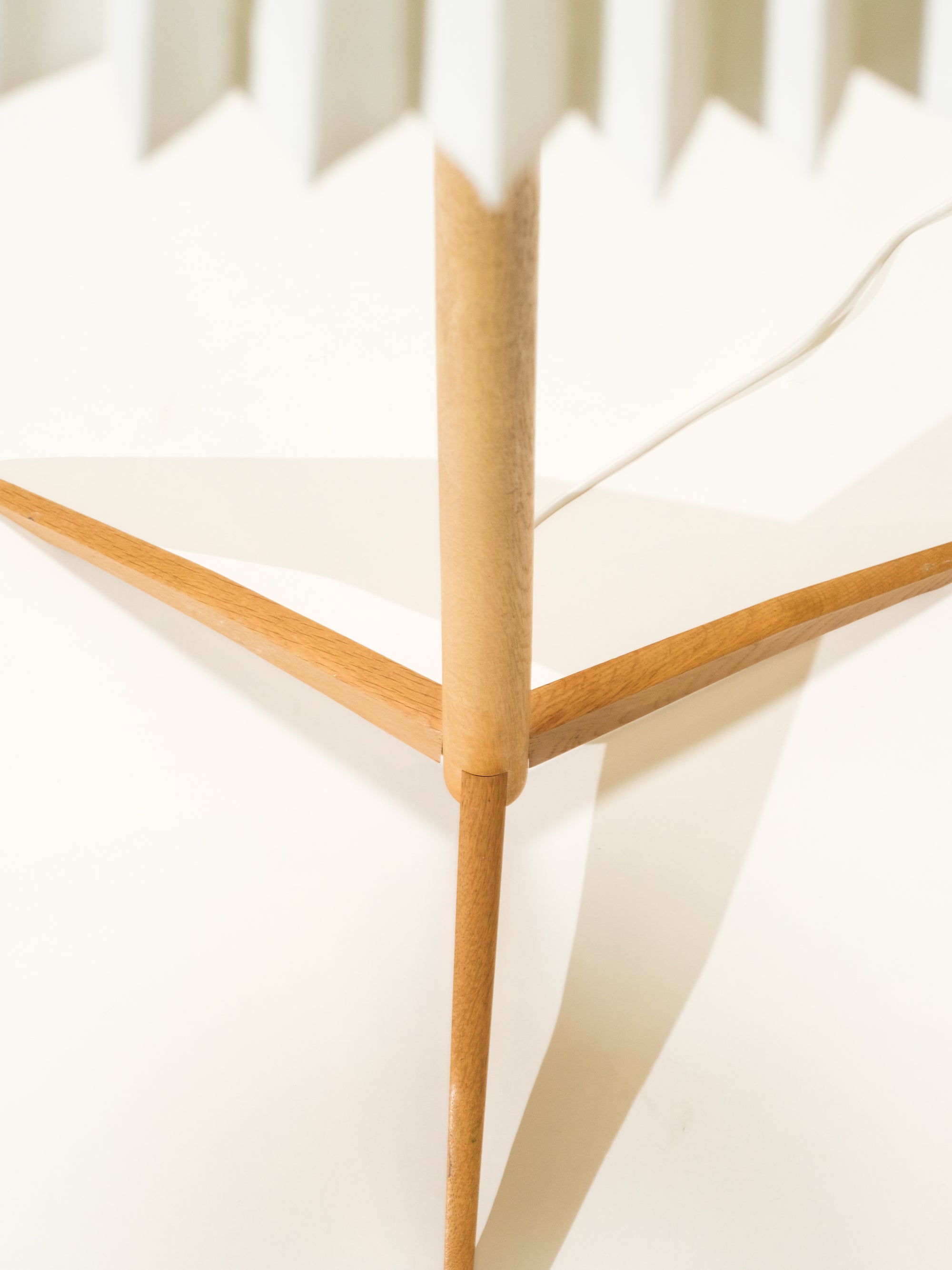 Oak &amp; Brass Rocket Floor Lamp, 1950s
