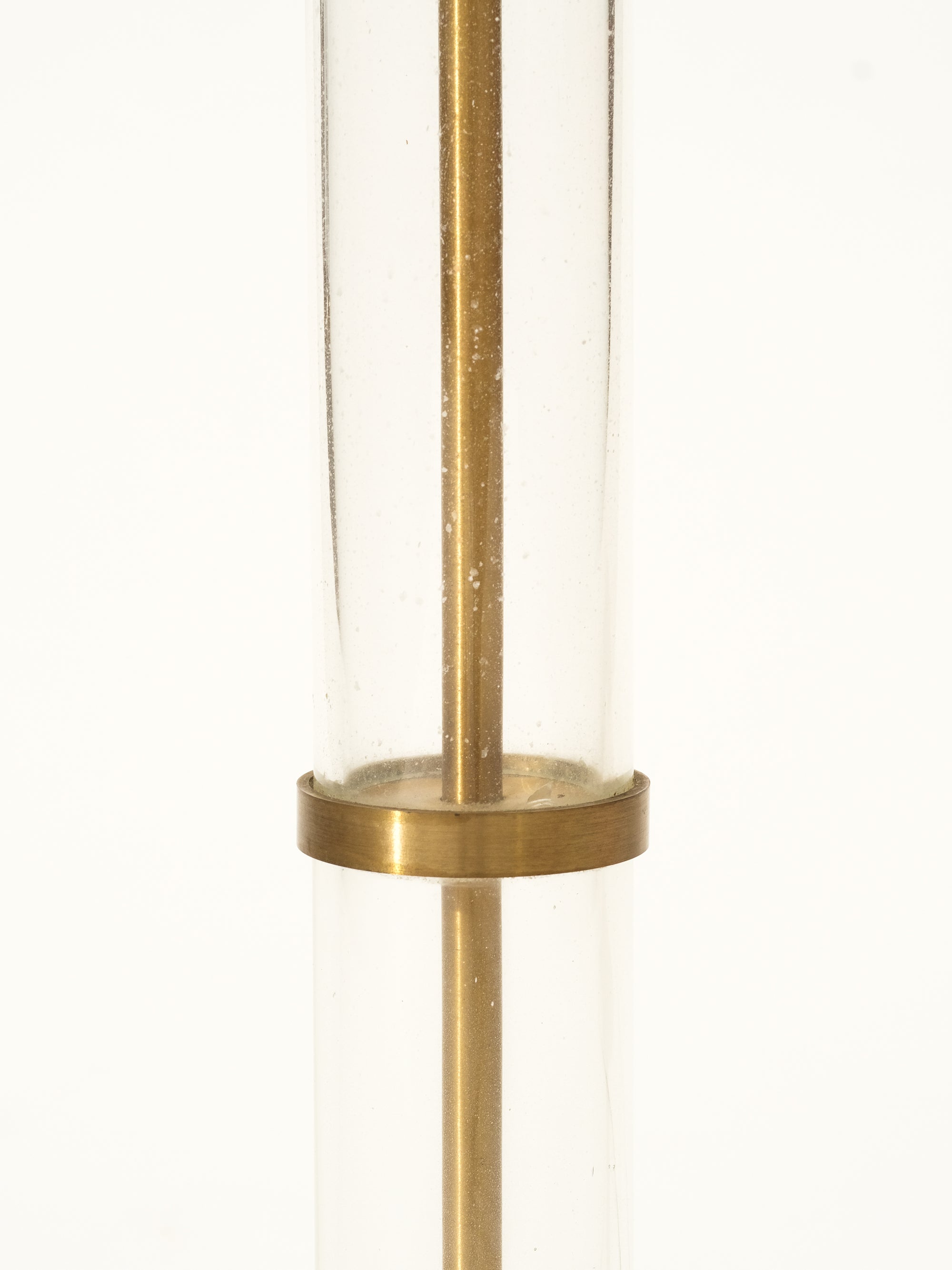 Wood, Glass &amp; Brass Table Lamp, 1970s