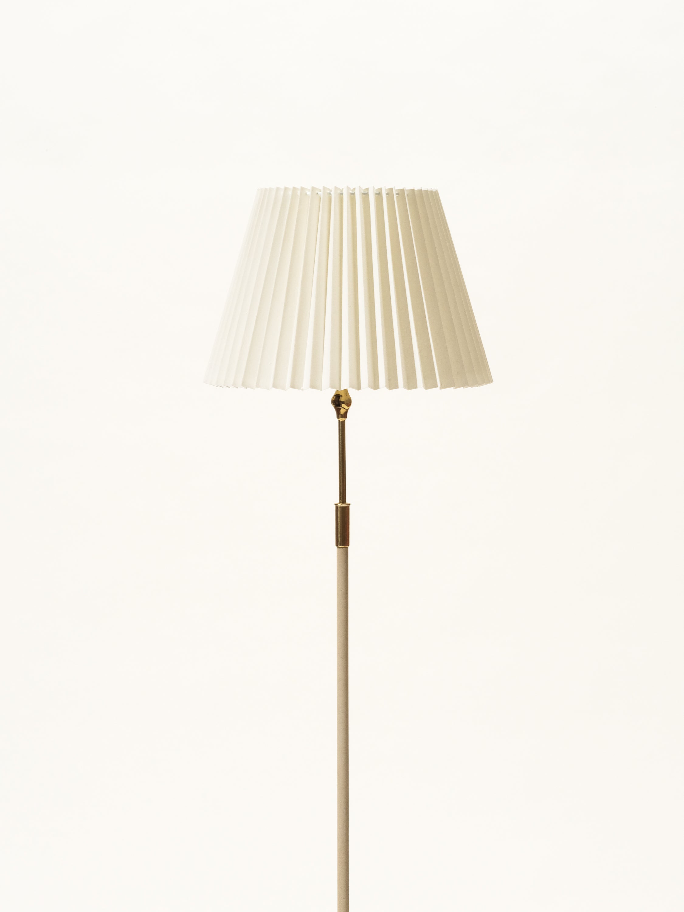 Mid-Century Floor Lamp with Pleated Shade