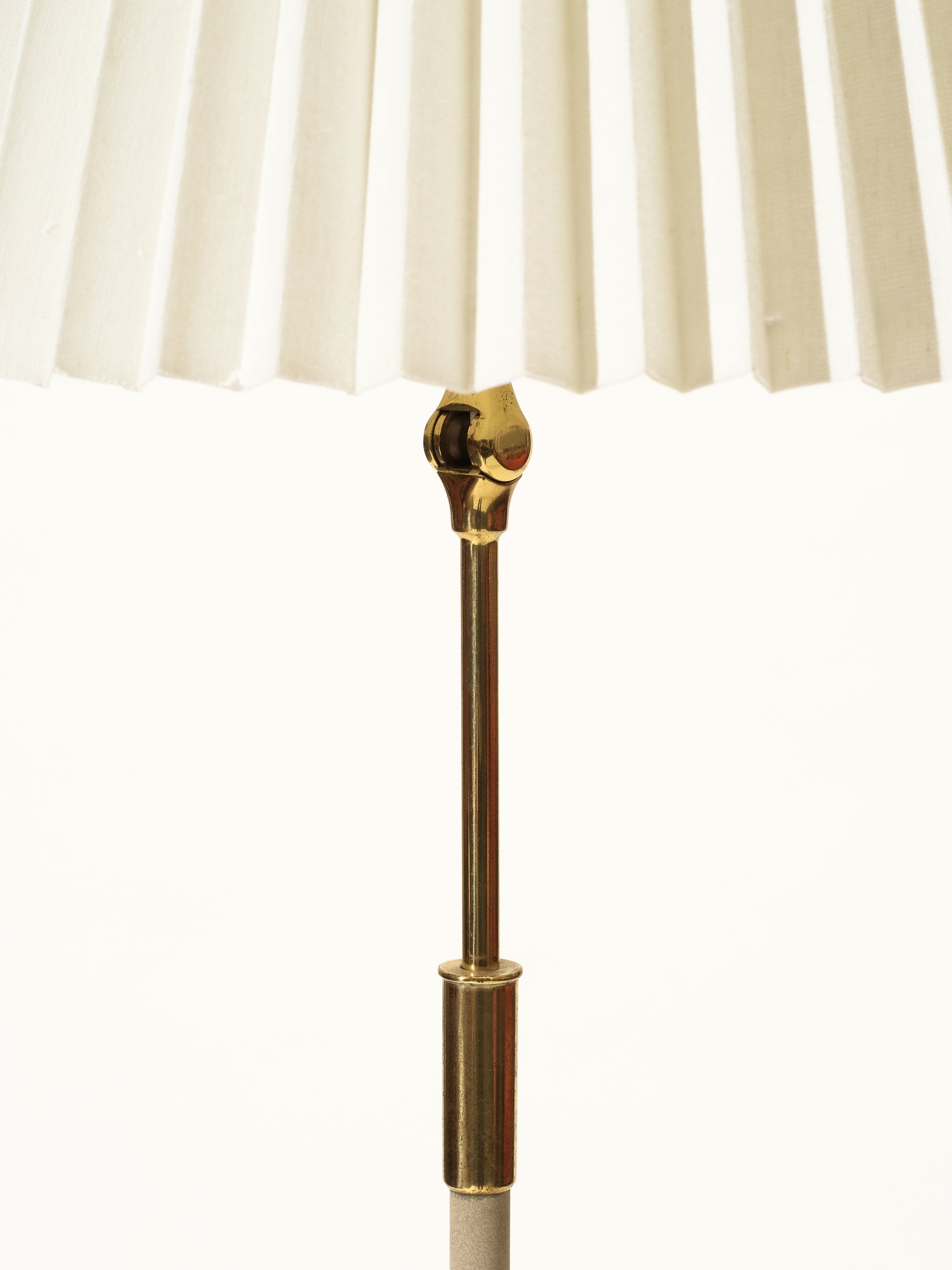 Mid-Century Floor Lamp with Pleated Shade