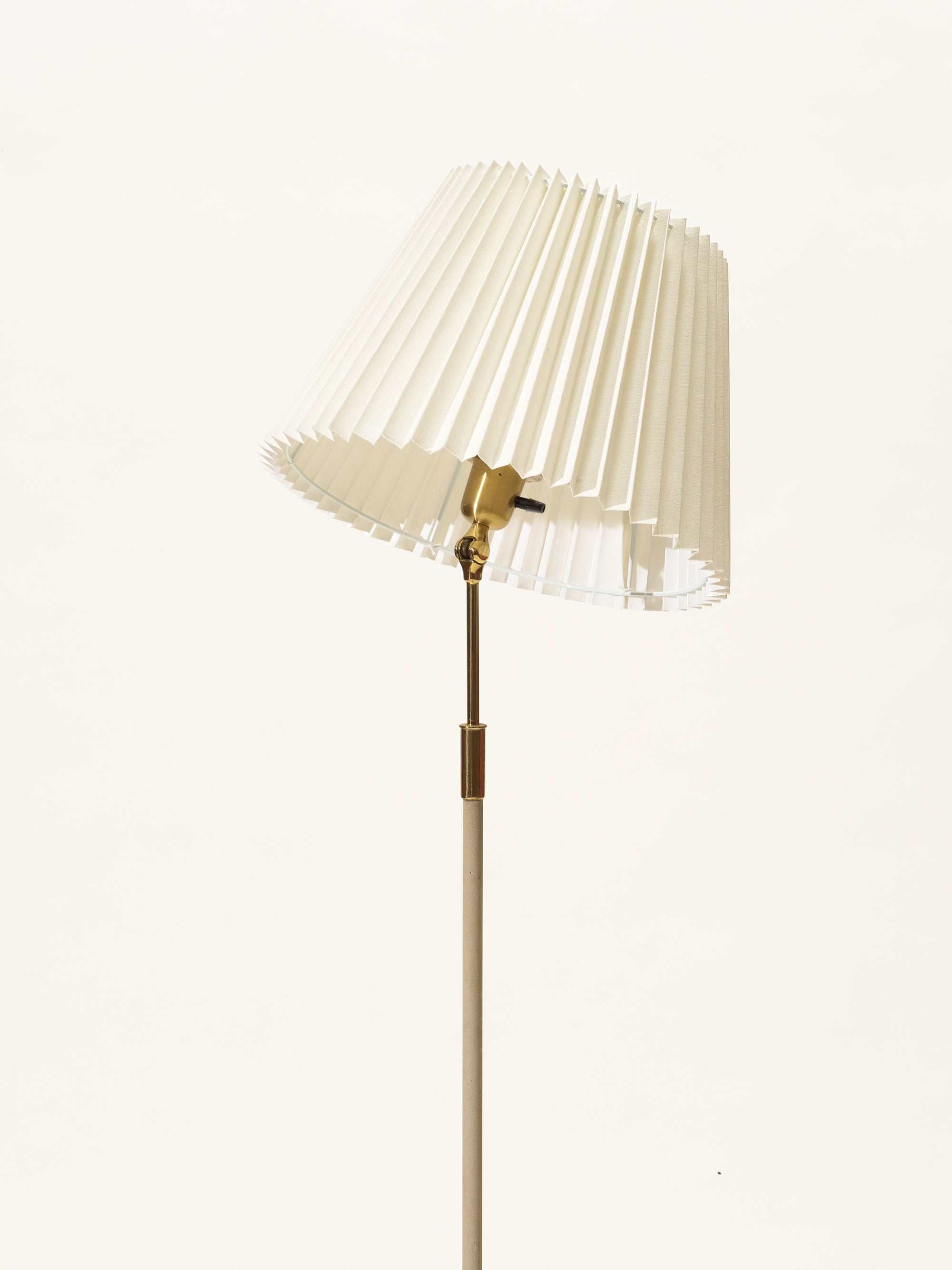 Mid-Century Floor Lamp with Pleated Shade