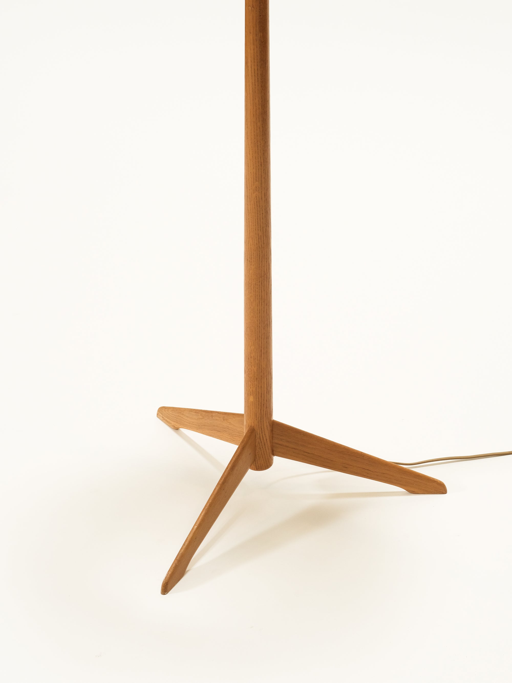 Oak &amp; Brass Rocket Floor Lamp Model G-34 by Bergboms, 1950s