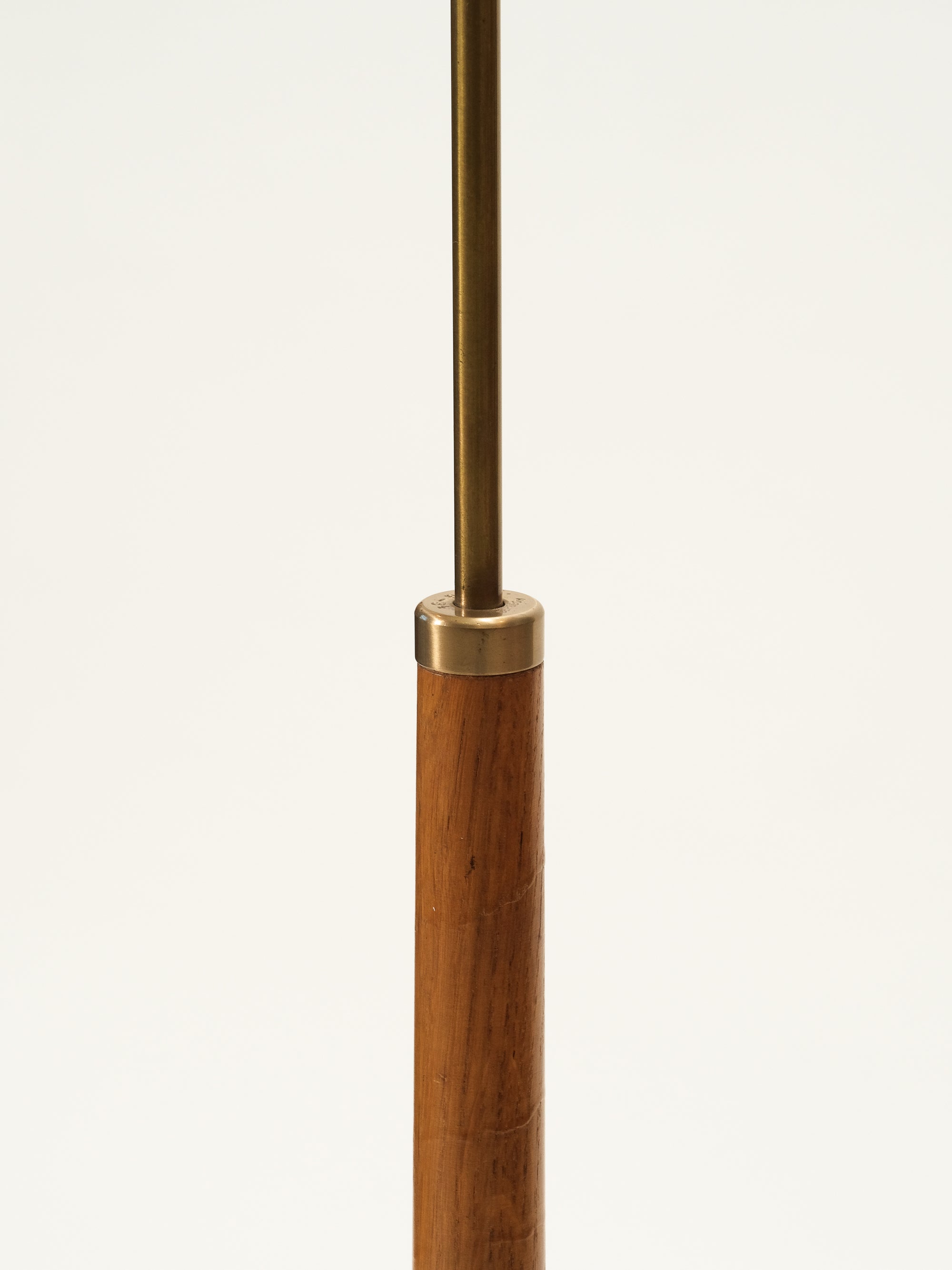 Oak &amp; Brass Rocket Floor Lamp Model G-34 by Bergboms, 1950s