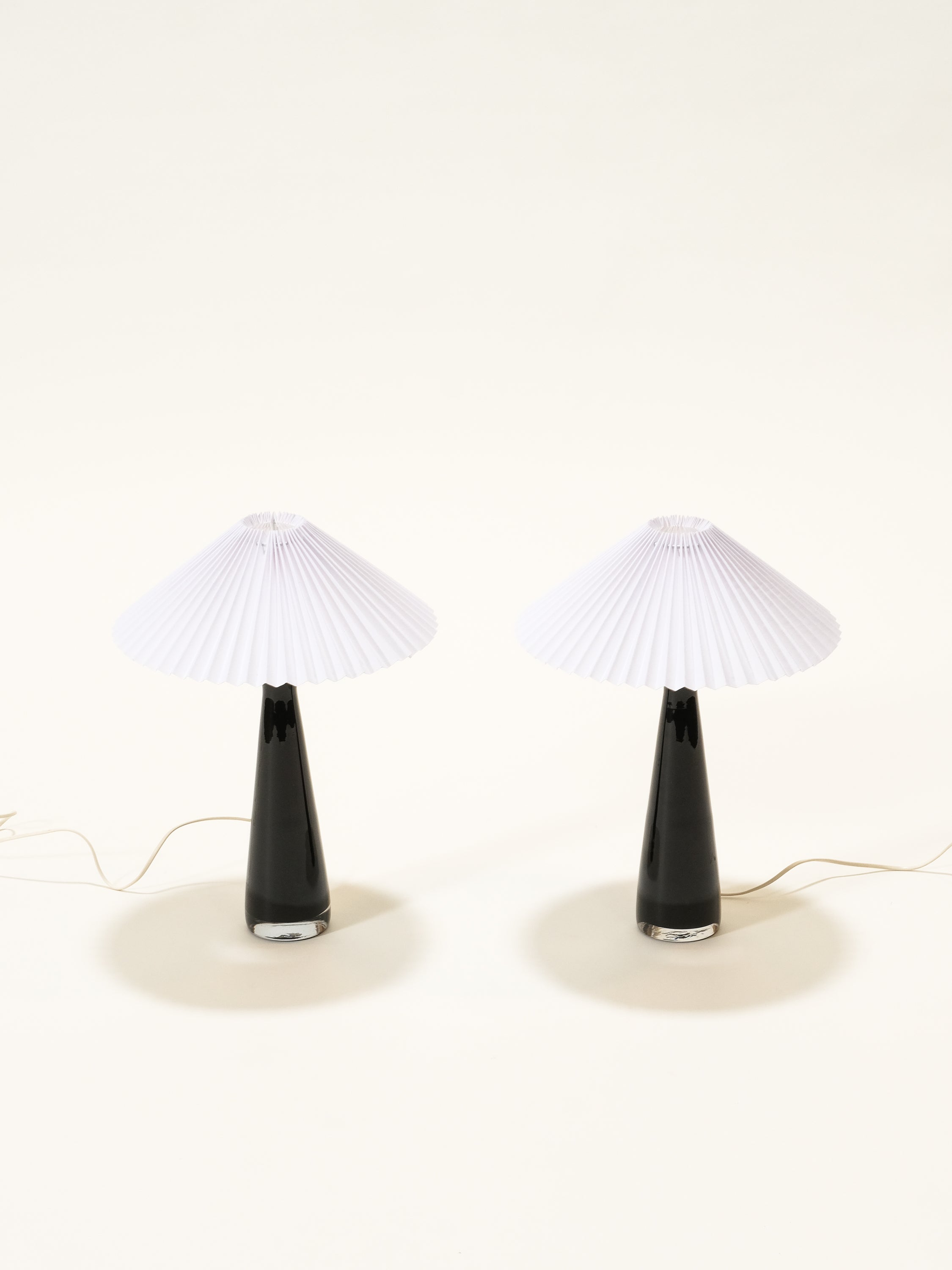 Pair of Glass Table Lamps, Sweden, 1960s