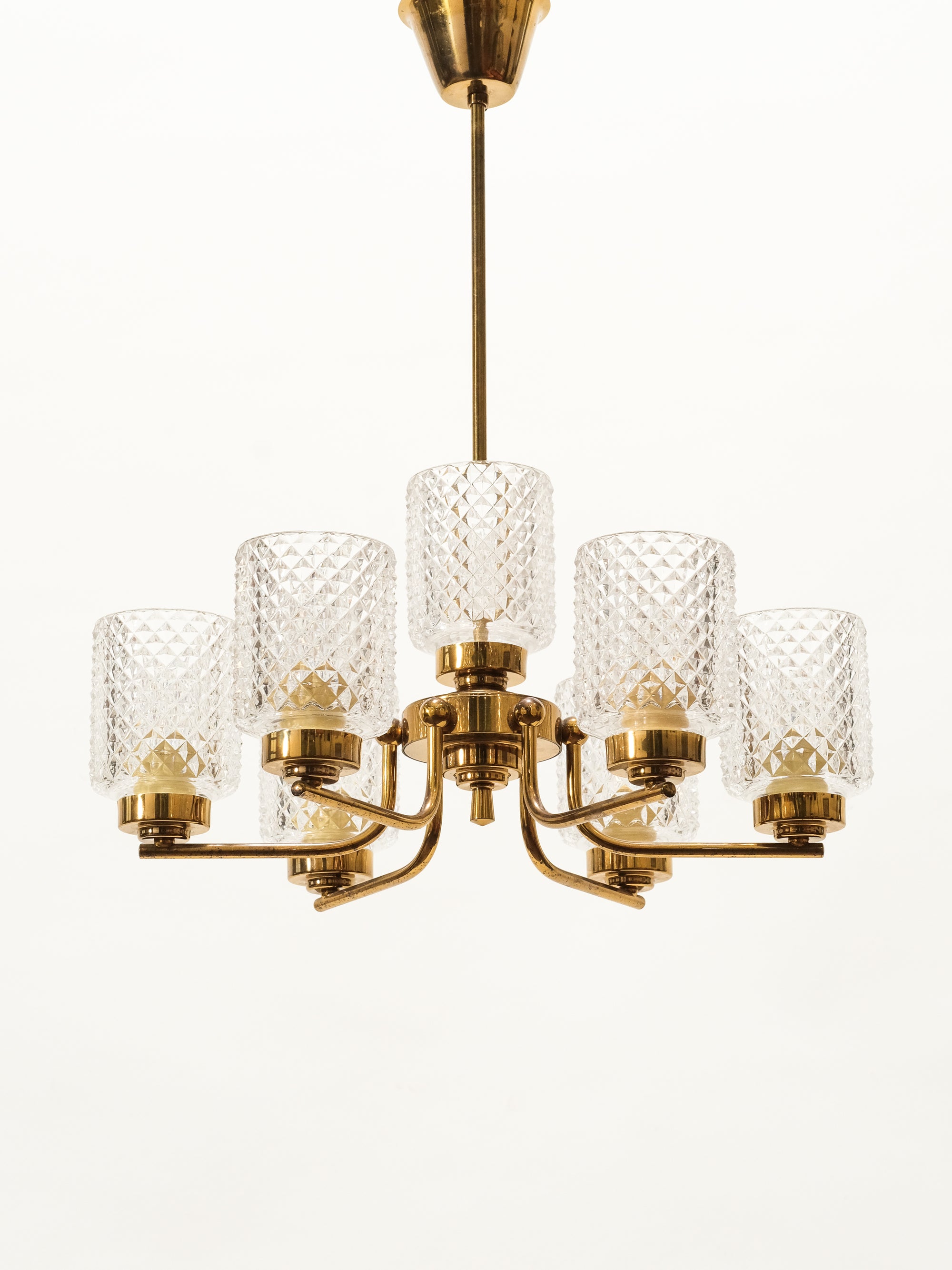 Mid-Century Brass Chandelier