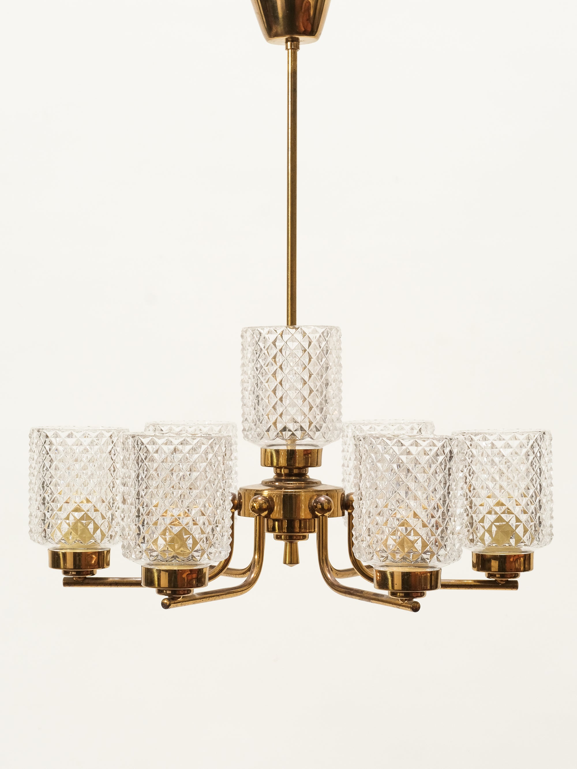 Mid-Century Brass Chandelier