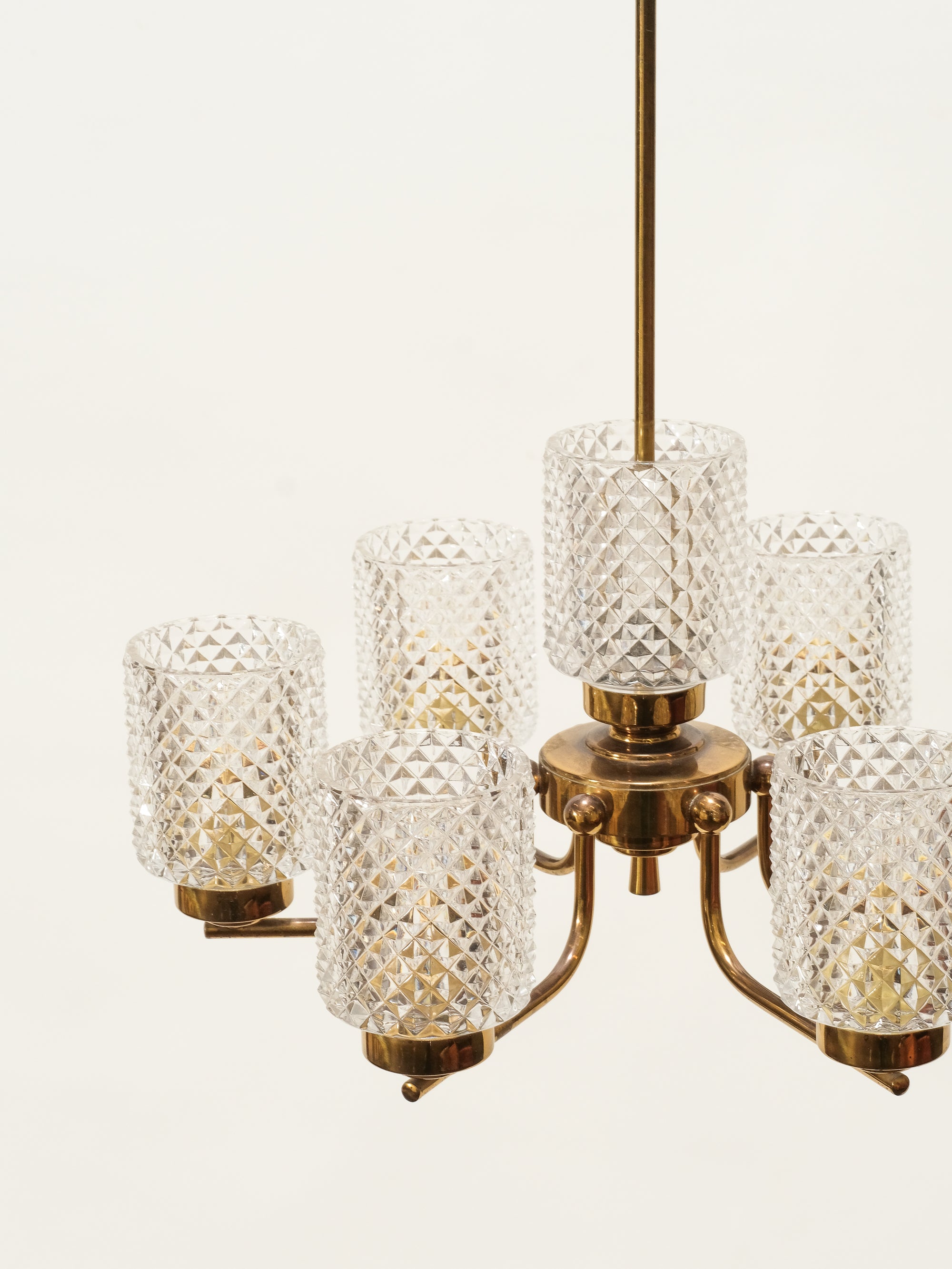 Mid-Century Brass Chandelier
