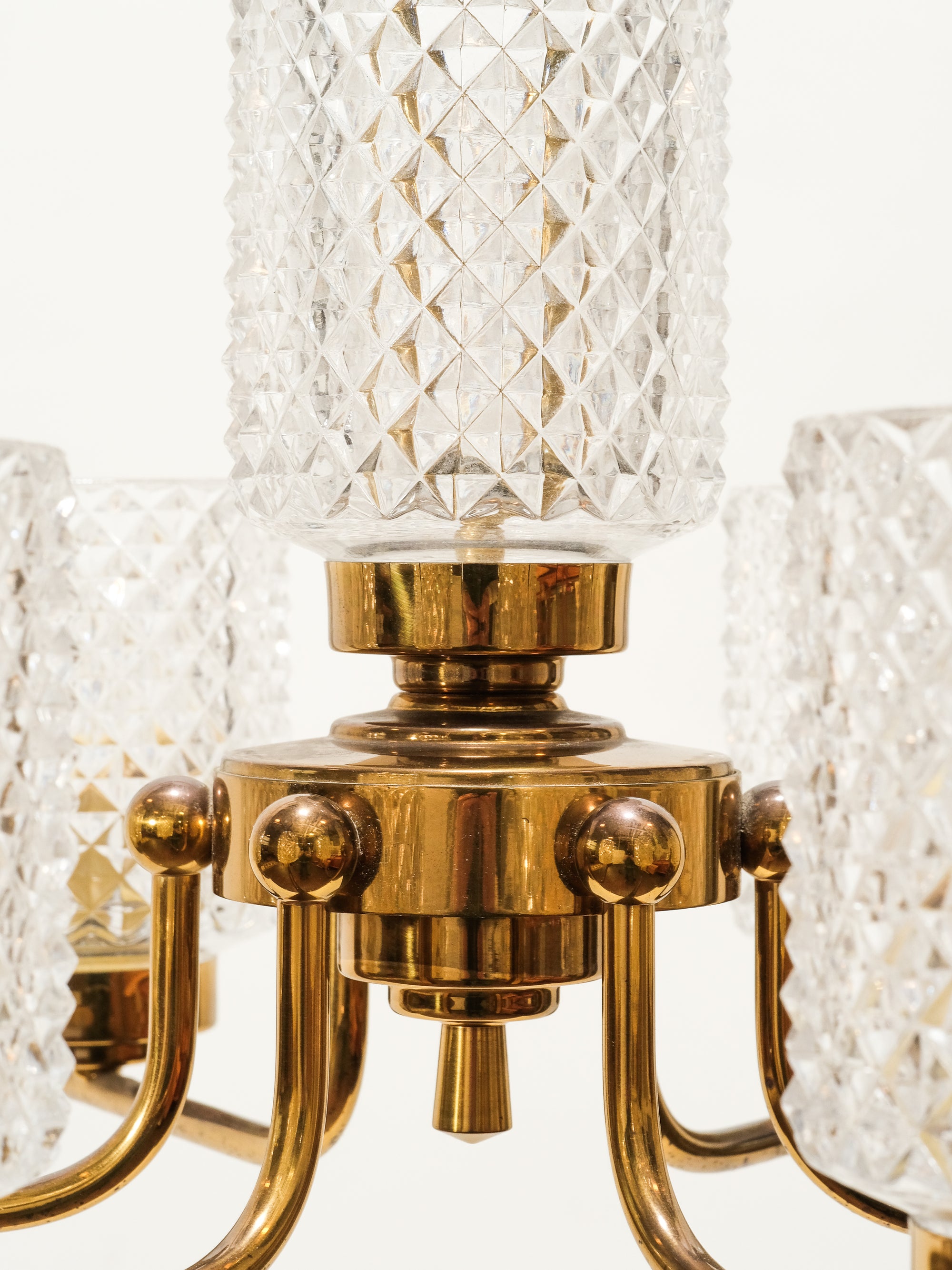 Mid-Century Brass Chandelier