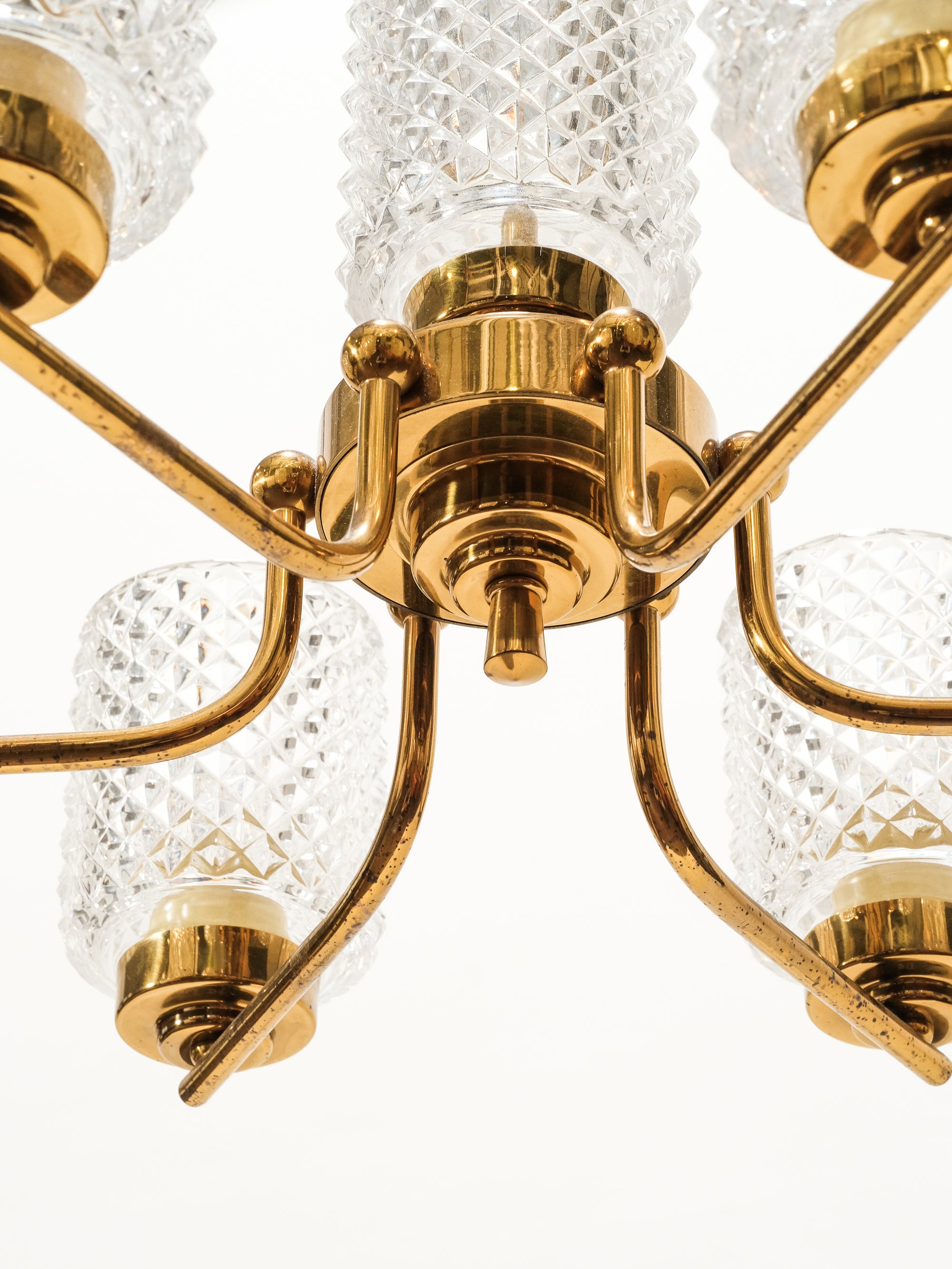 Mid-Century Brass Chandelier