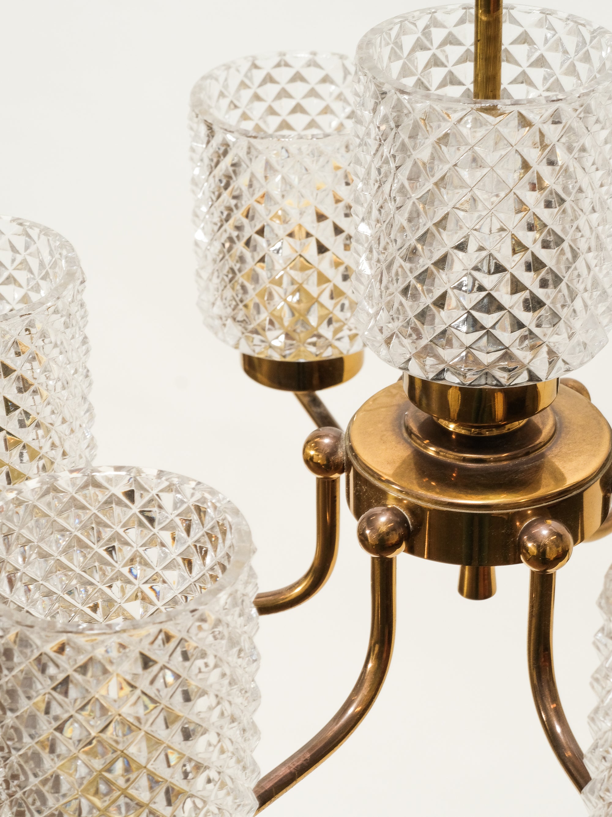 Mid-Century Brass Chandelier