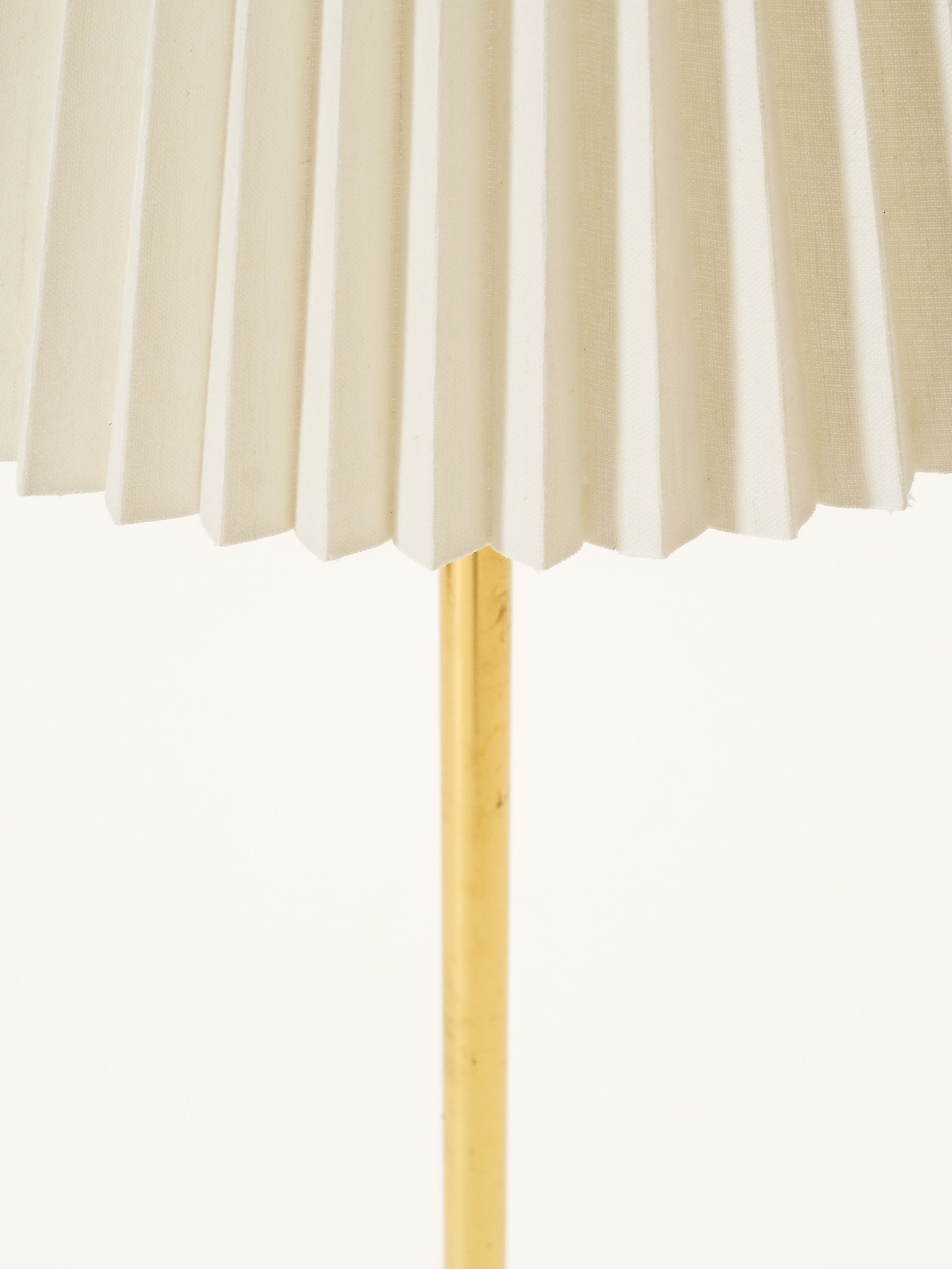Brass Floor Lamp with Pleated Shade