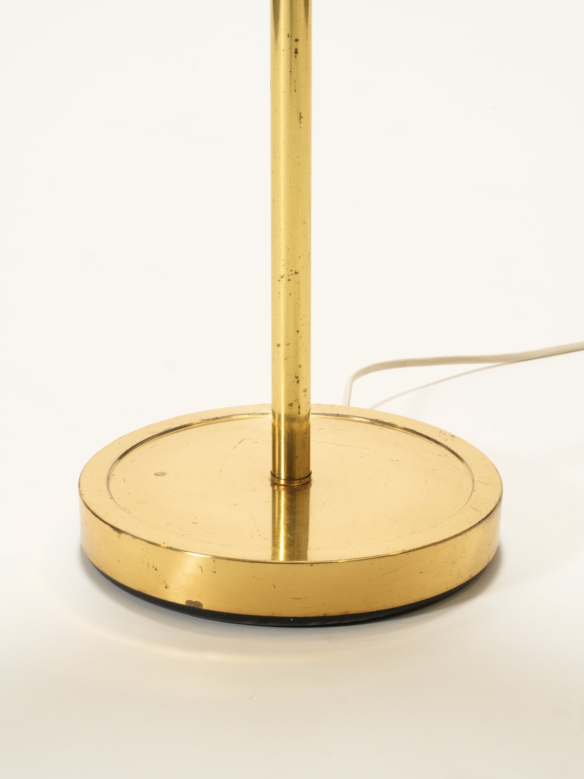 Brass Floor Lamp with Pleated Shade