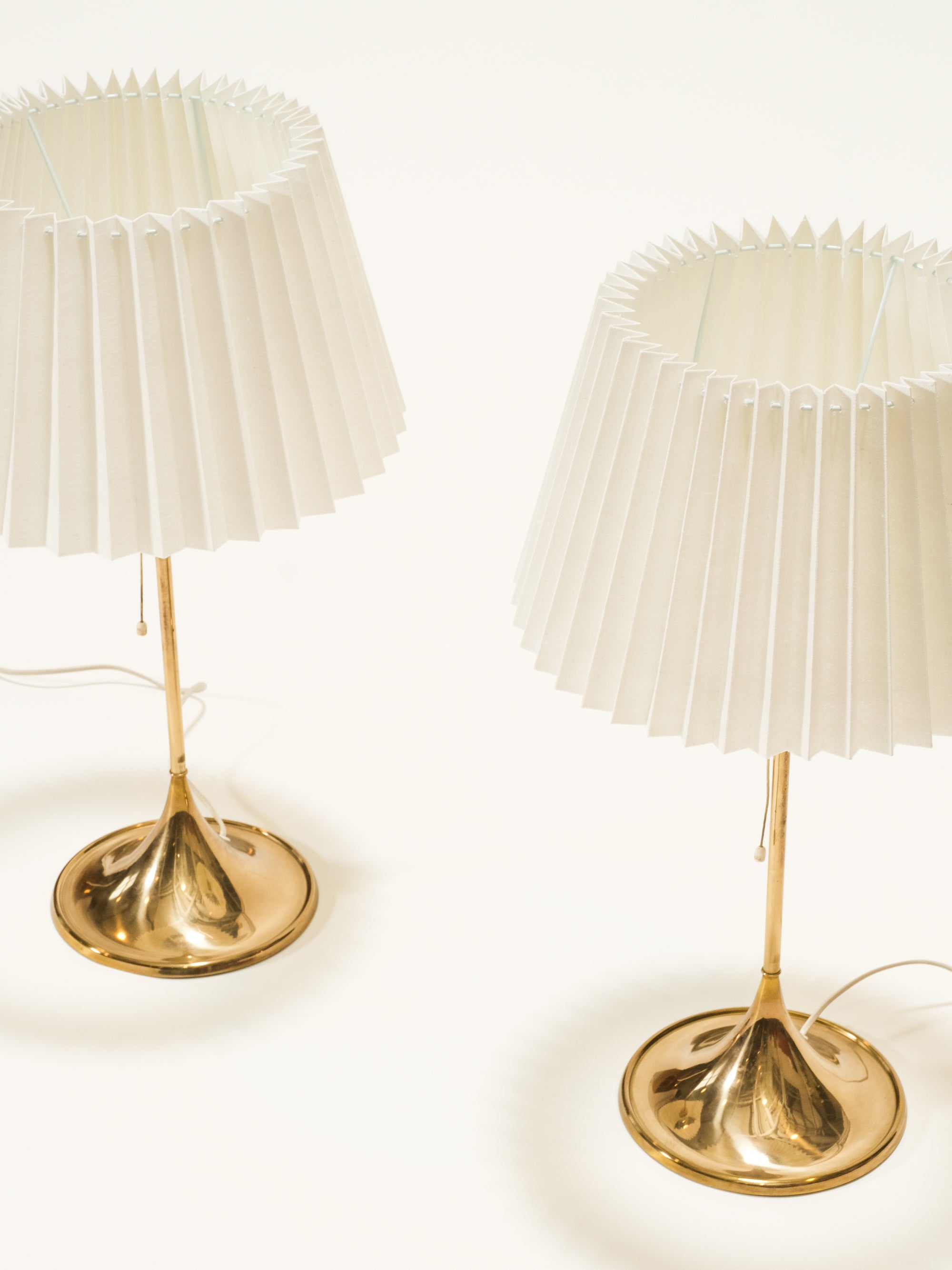 Pair of Brass Table Lamps Model B-024 by Bergboms, Sweden, 1950s