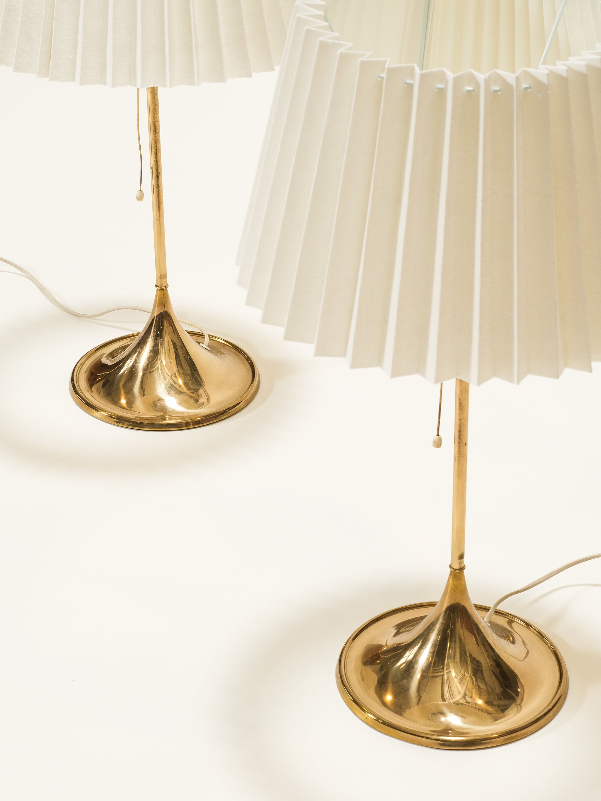 Pair of Brass Table Lamps Model B-024 by Bergboms, Sweden, 1950s