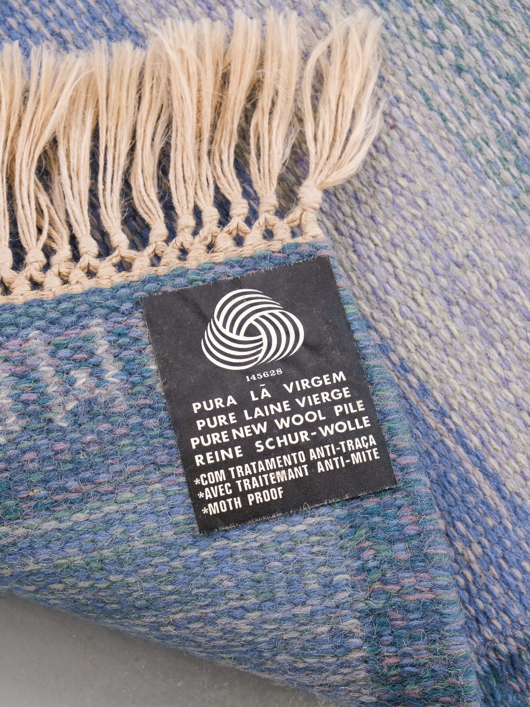 Vintage Swedish Flatweave Wool Rug by Anne-Marie Boberg