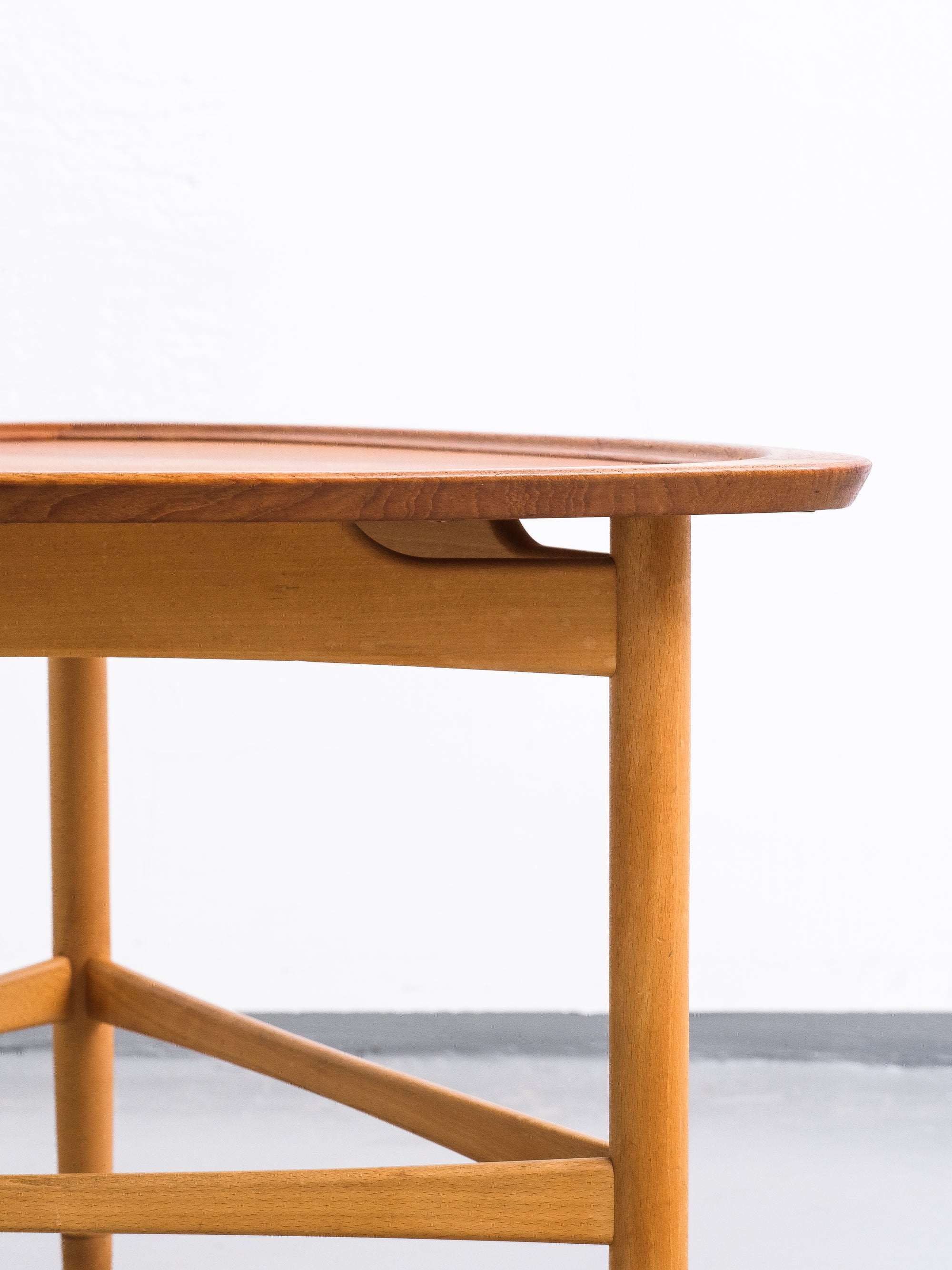 Kurt Østervig Teak &amp; Beech Side Table, Jason Møbler, Denmark, 1954