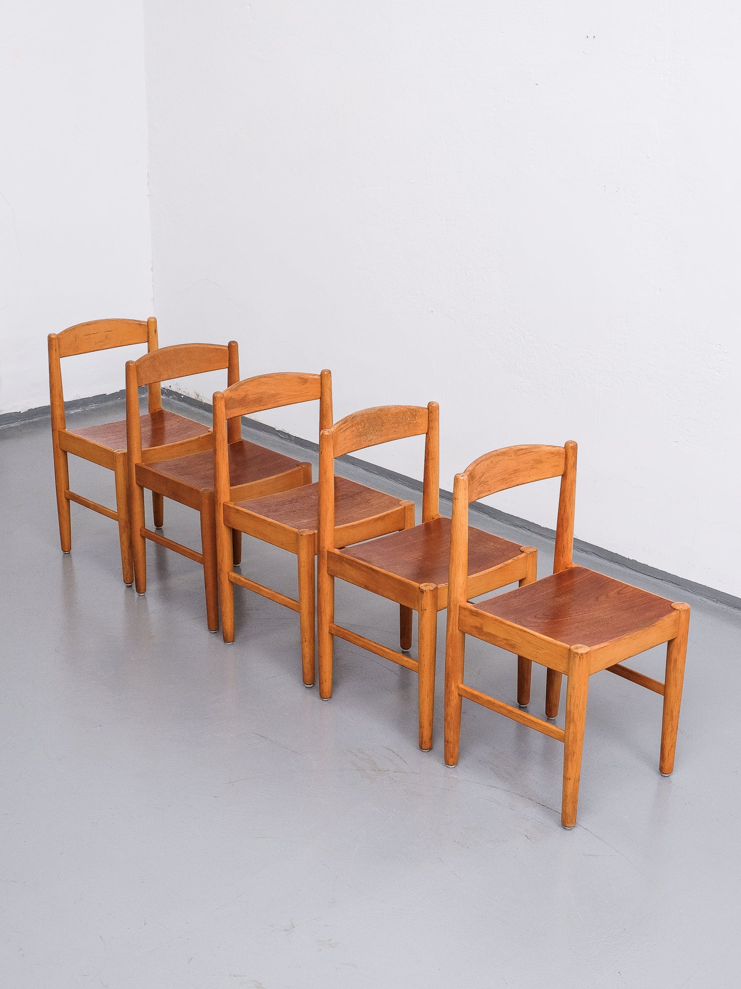 Swedish Birch &amp; Teak Chairs, Bjärnums Möbelfabriker, Set of 4