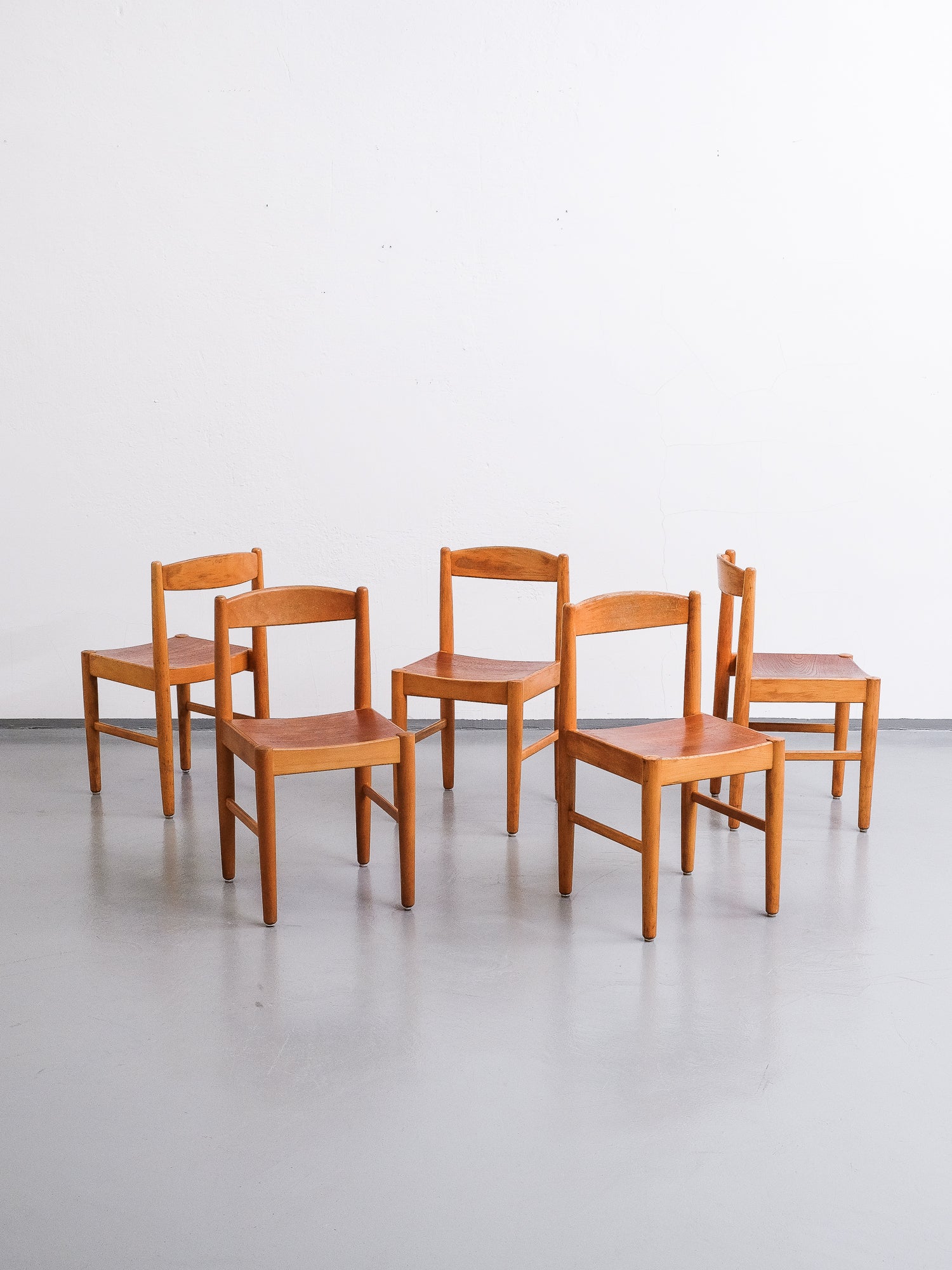 Swedish Birch &amp; Teak Chairs, Bjärnums Möbelfabriker, Set of 4